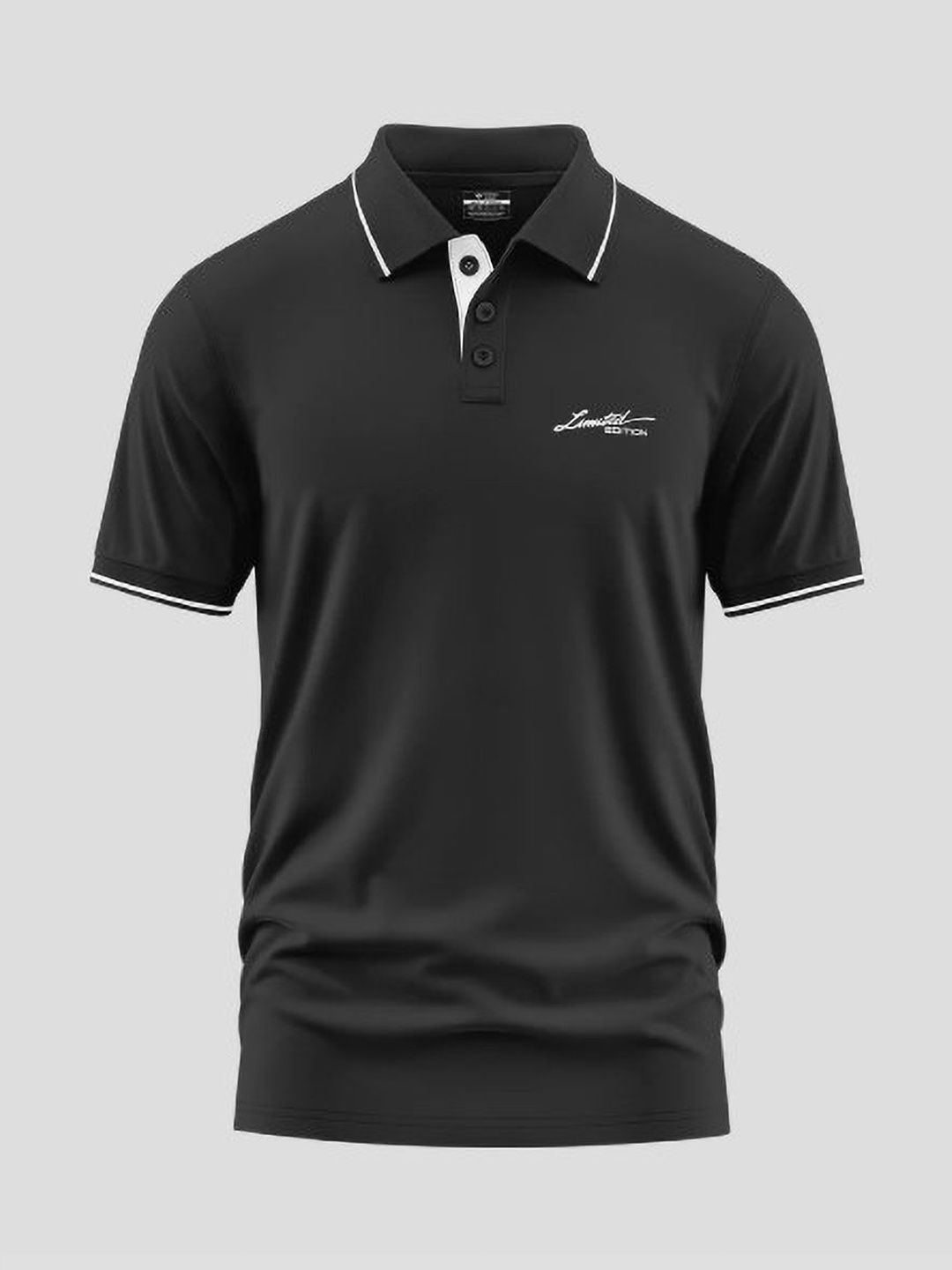 Warrior World Men Brand Logo Polo Collar T-shirt