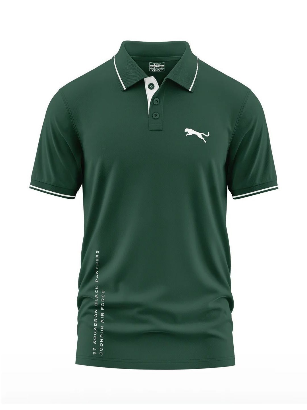 Warrior World Men Brand Logo Polo Collar T-shirt