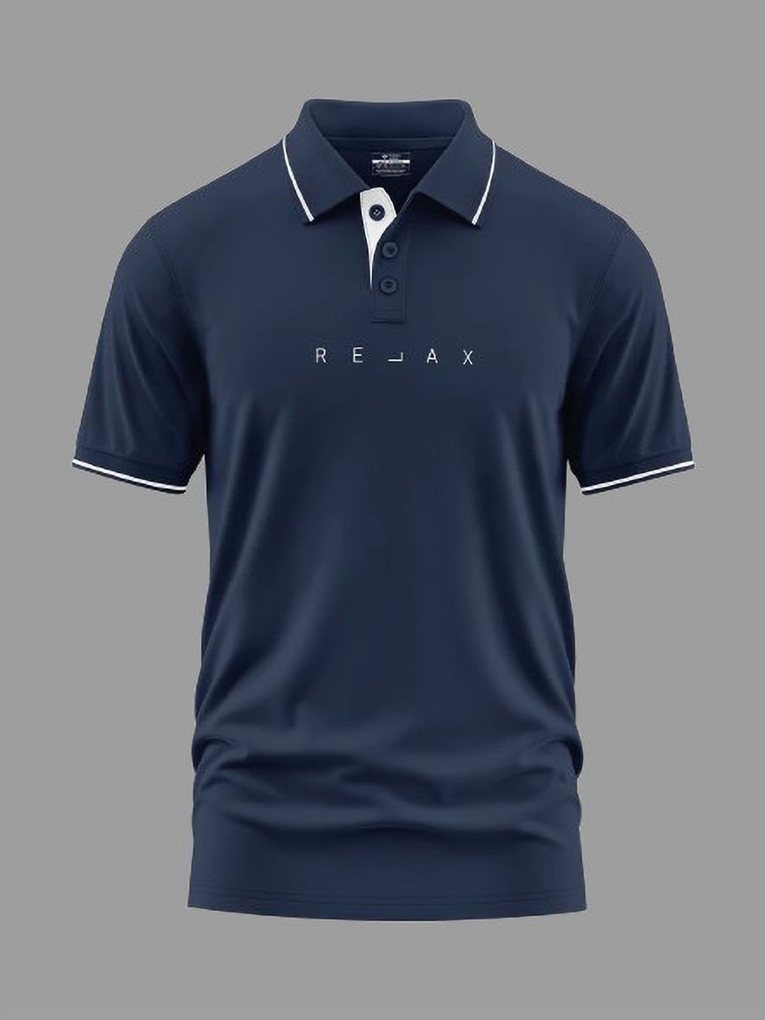 Warrior World Men Typography Printed Polo Collar T-shirt