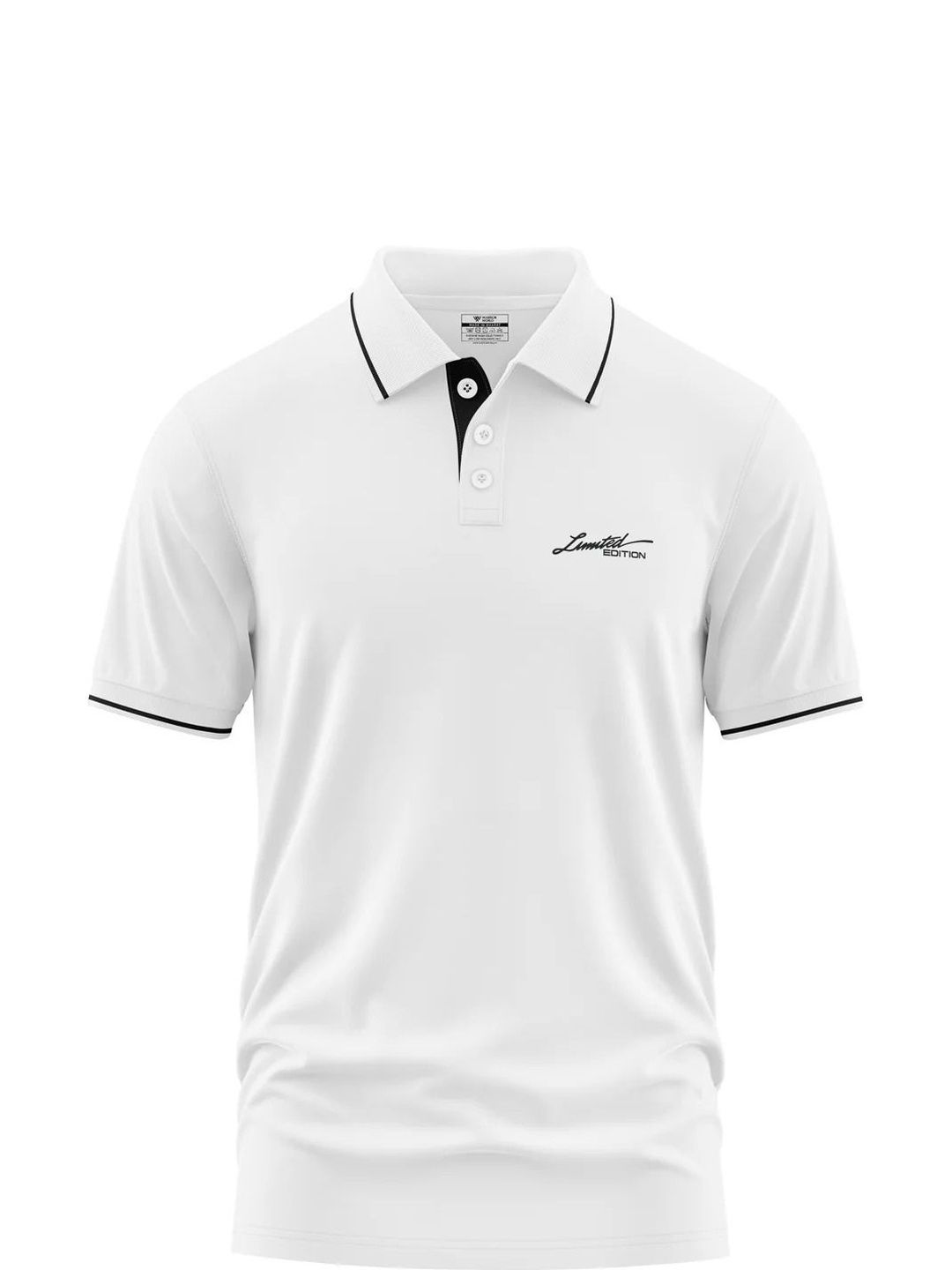 Warrior World Men Typography Printed Polo Collar T-shirt