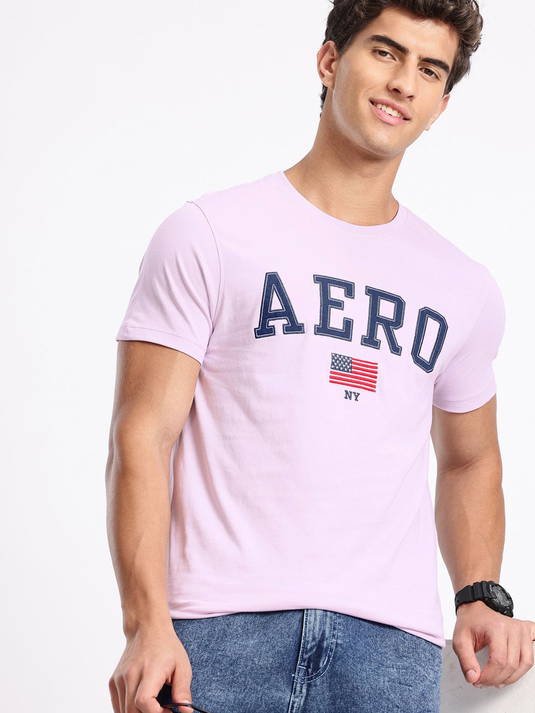 Aeropostale Brand Logo Pure Cotton Applique T-shirt