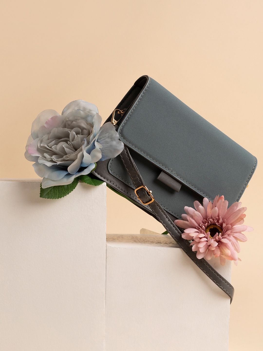HAUTE SAUCE Colourblocked PU Sling Bag