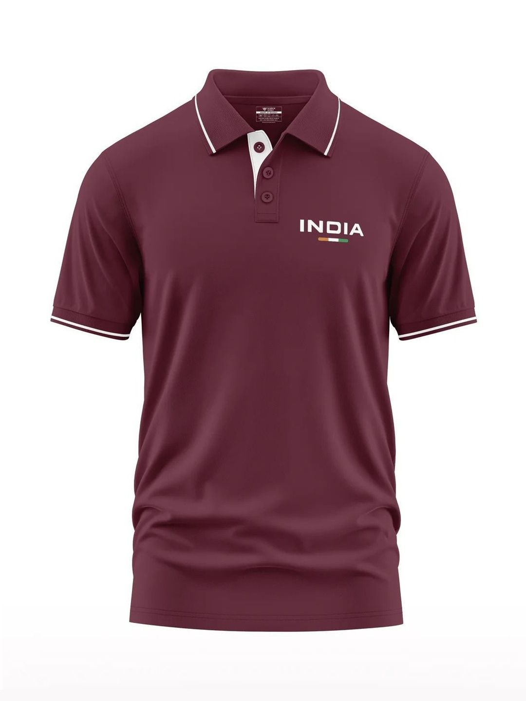 Warrior World Men Brand Logo Printed Polo Collar T-shirt