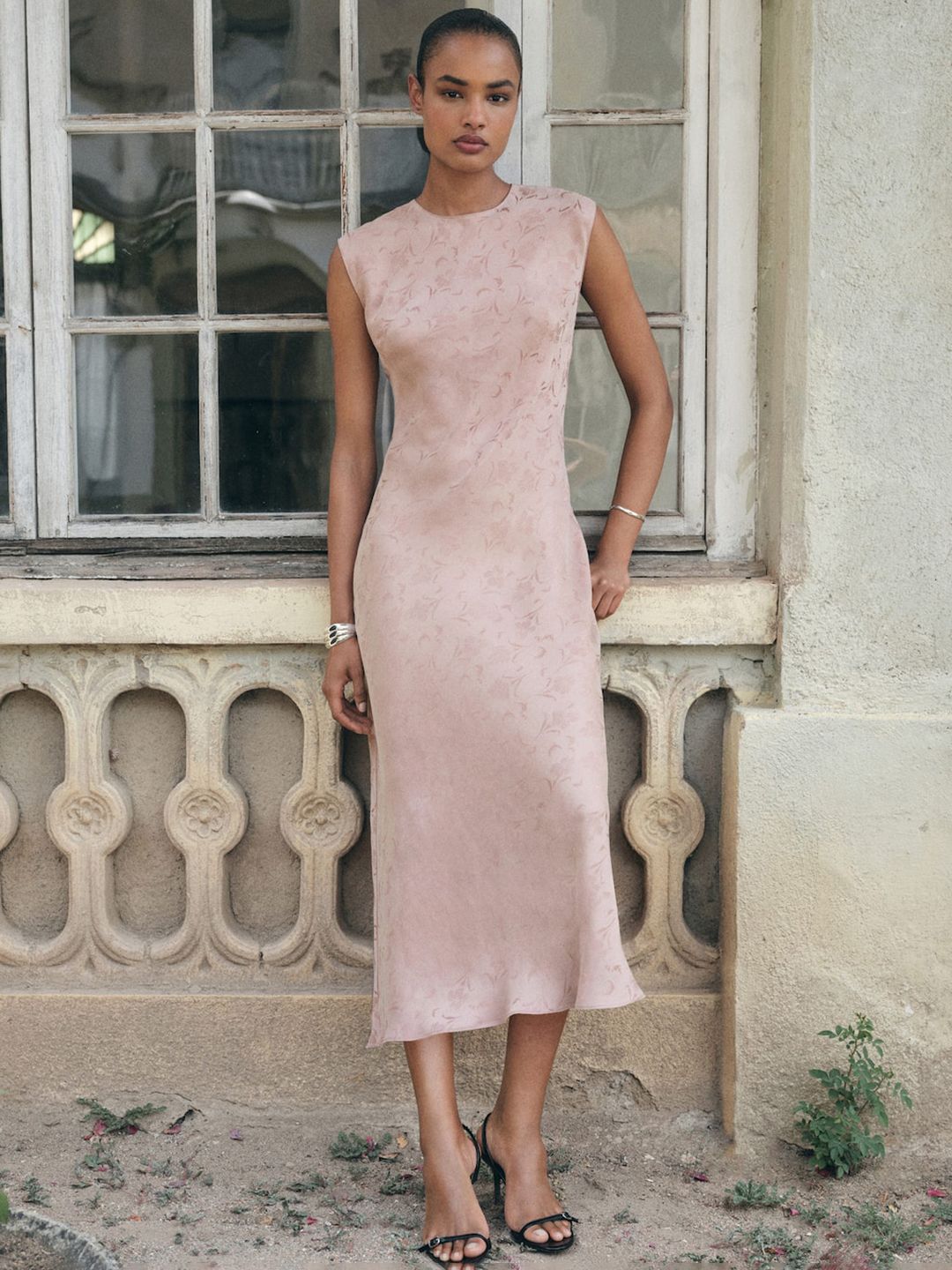 Jacquard Textured Sheath Dress