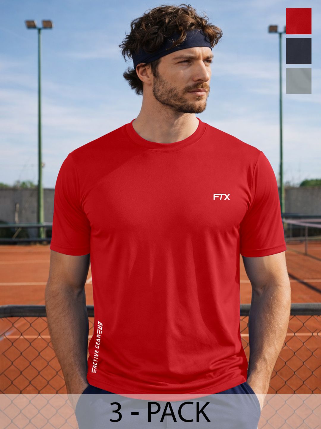 FTX Men Brand Logo 3 Printed Dri-FIT T-shirt