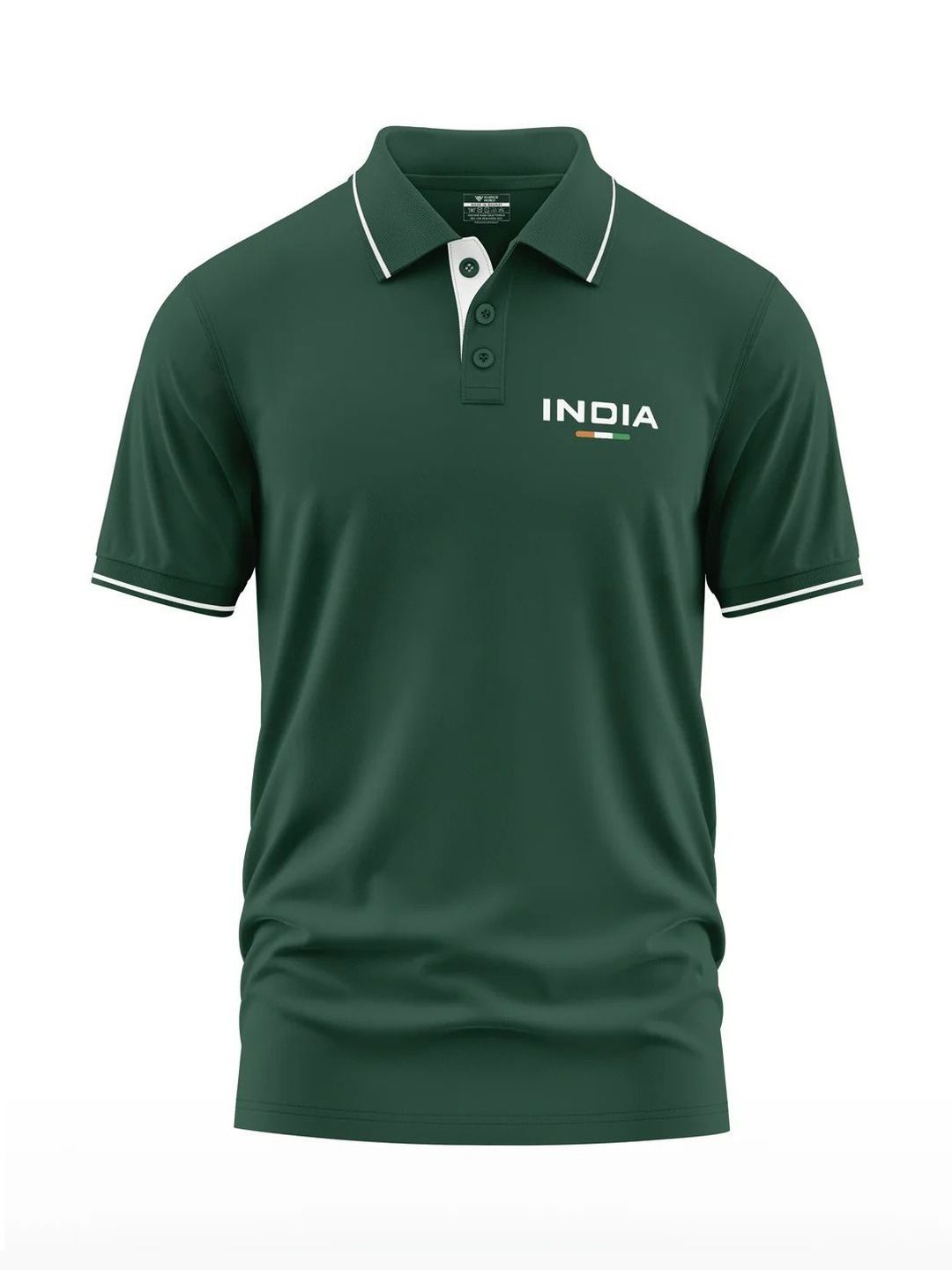 Warrior World Men Brand Logo Polo Collar T-shirt
