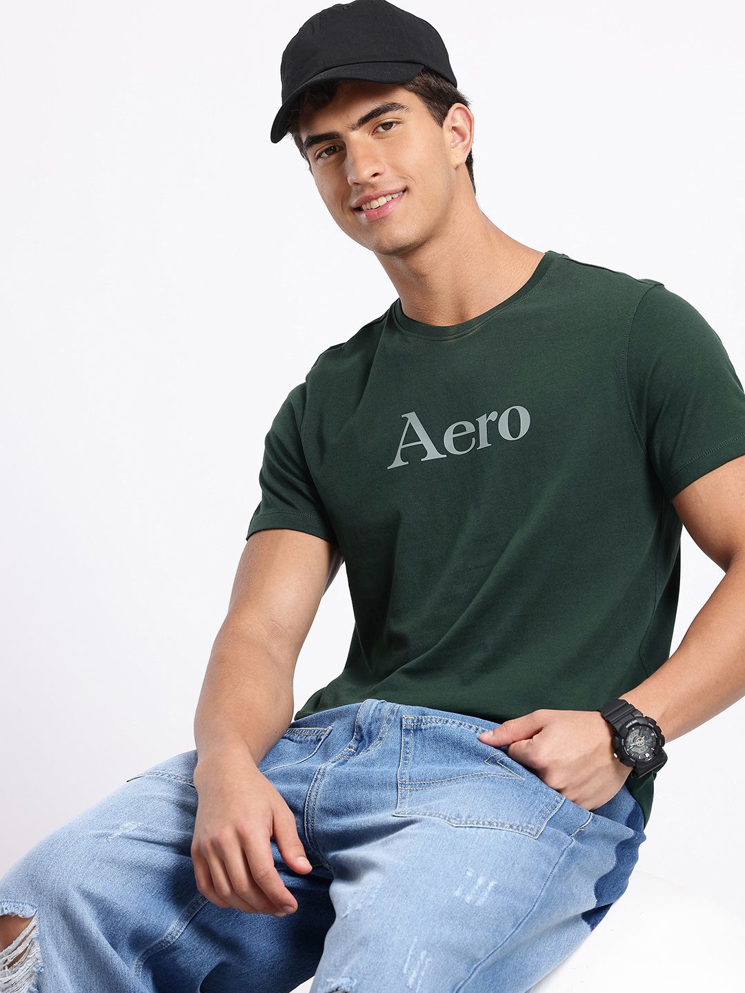 Aeropostale Brand Logo Printed Pure Cotton T-shirt
