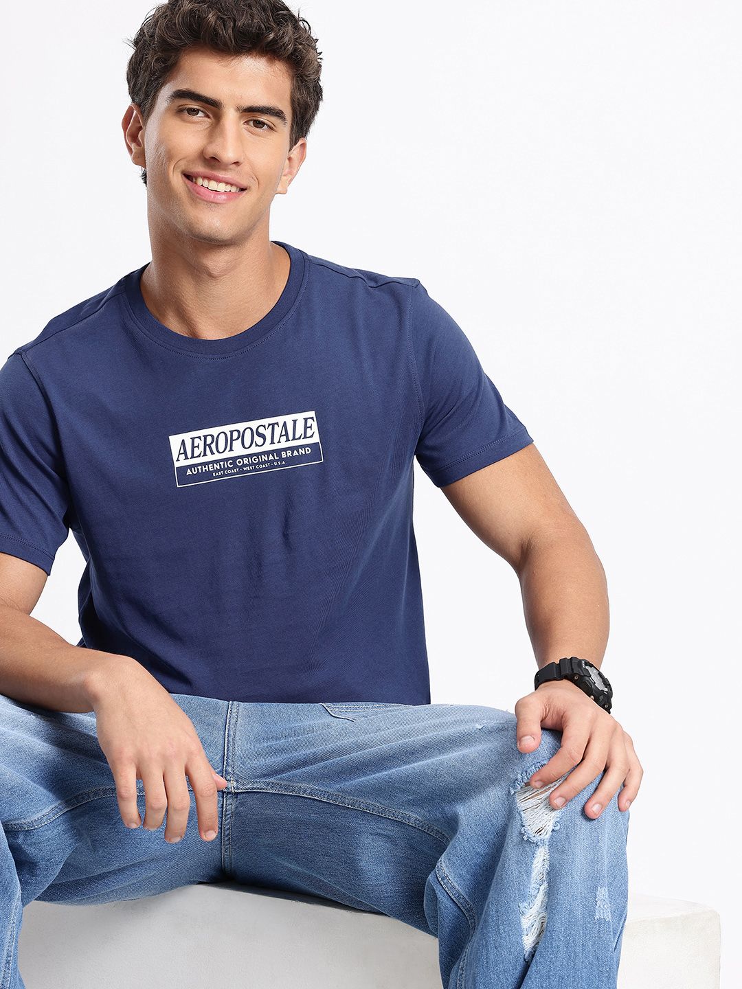 Aeropostale Brand Logo Printed Pure Cotton T-shirt
