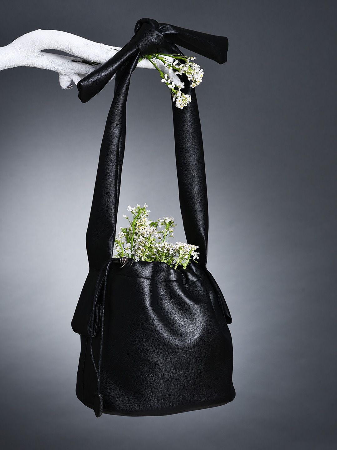 HAUTE SAUCE Textured PU Bucket Sling Bag