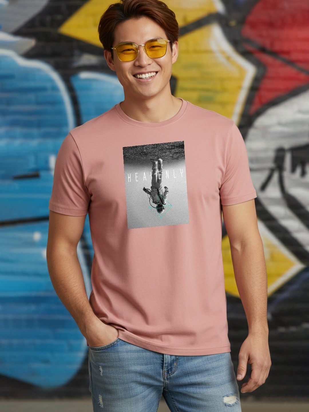 Greylongg Men Printed Pure Cotton T-shirt