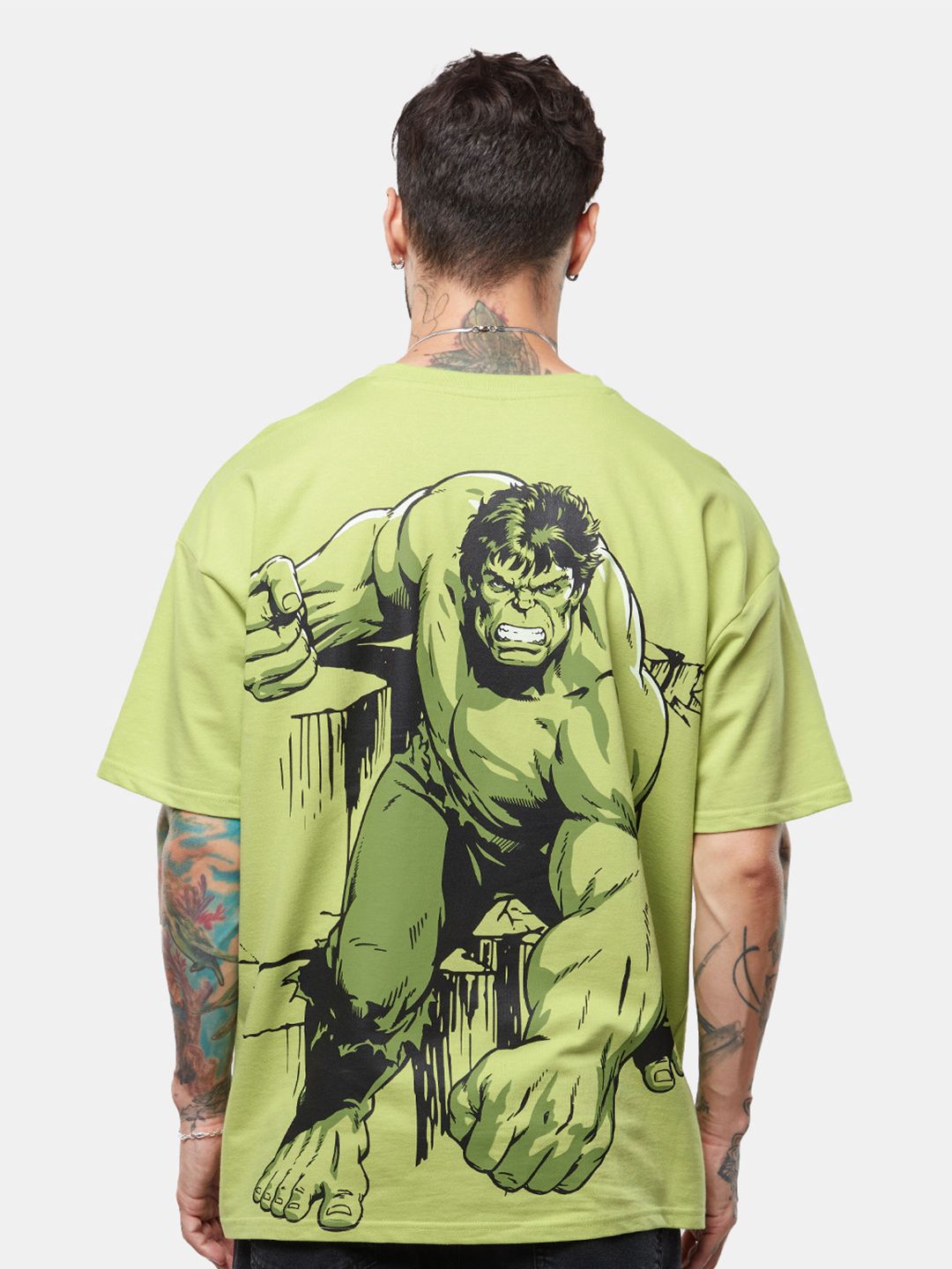 Hexacraft Men Printed Drop-Shoulder Sleeves T-shirt