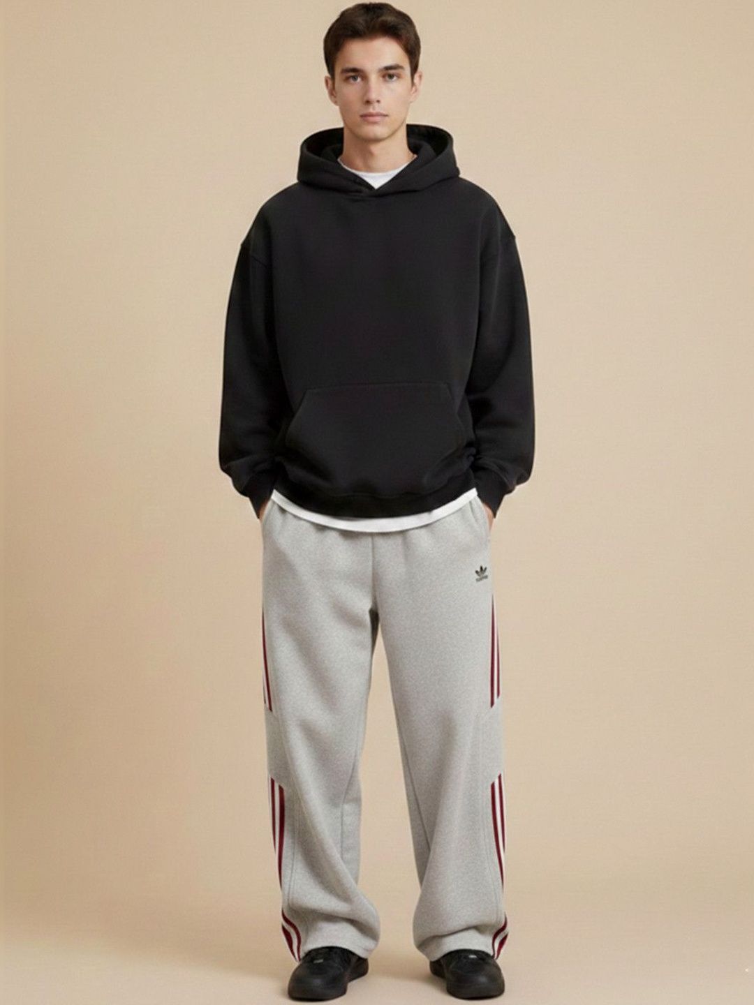 Suo Men Striped Track Pants