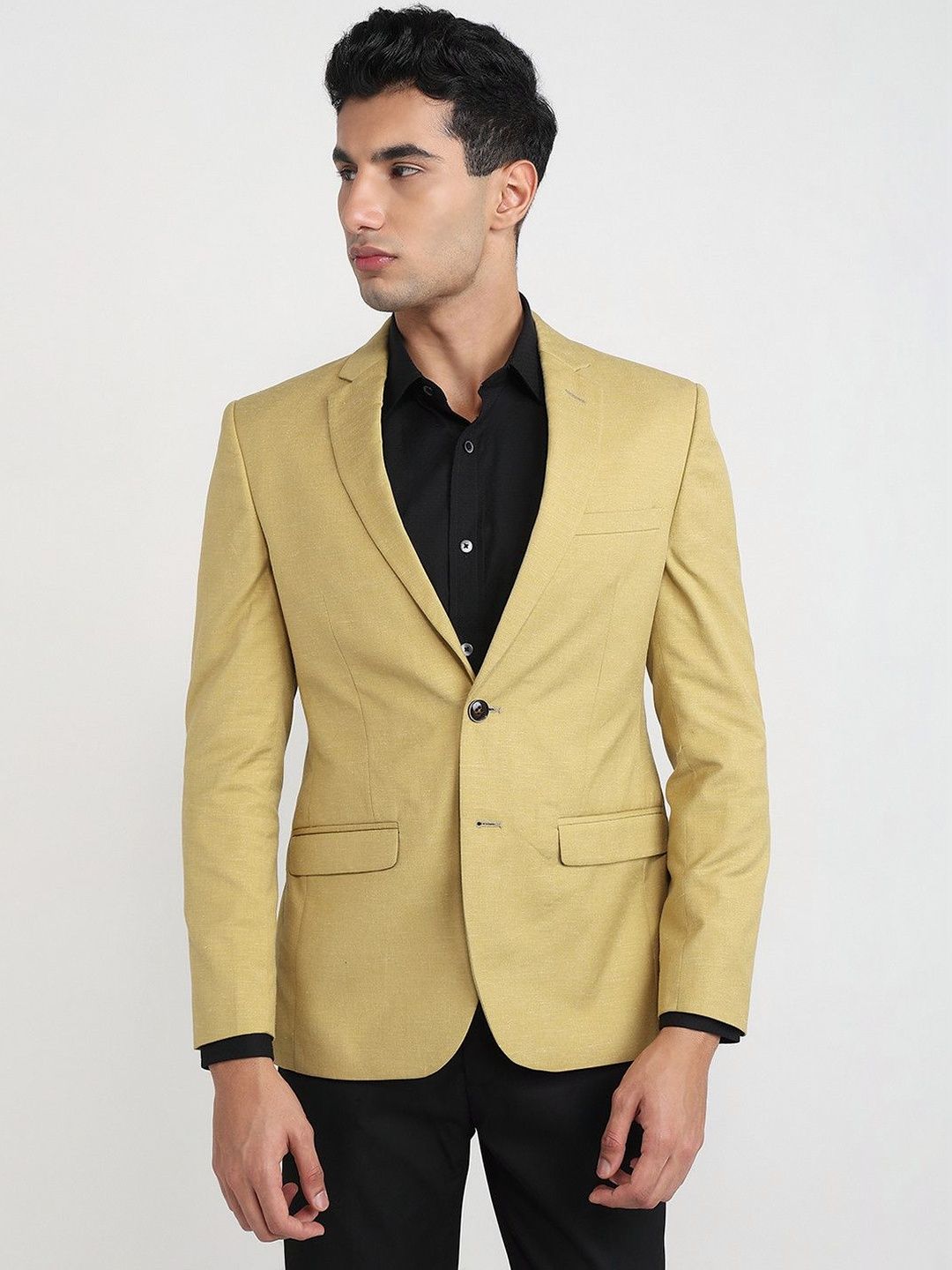 Park Avenue Men Spread Collar Long Sleeves Tailored Jacket