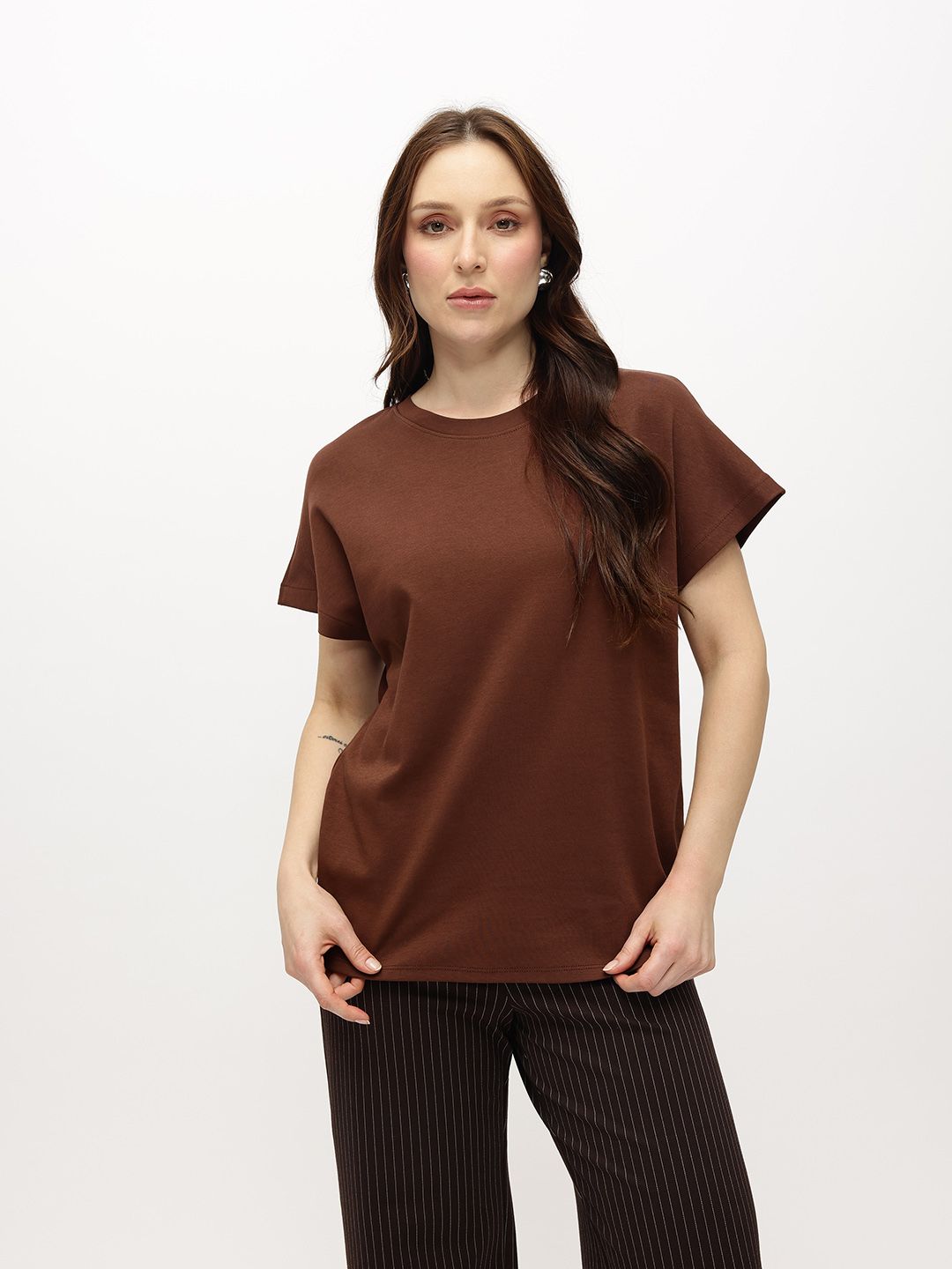 Extended Sleeves Pure Cotton T-shirt