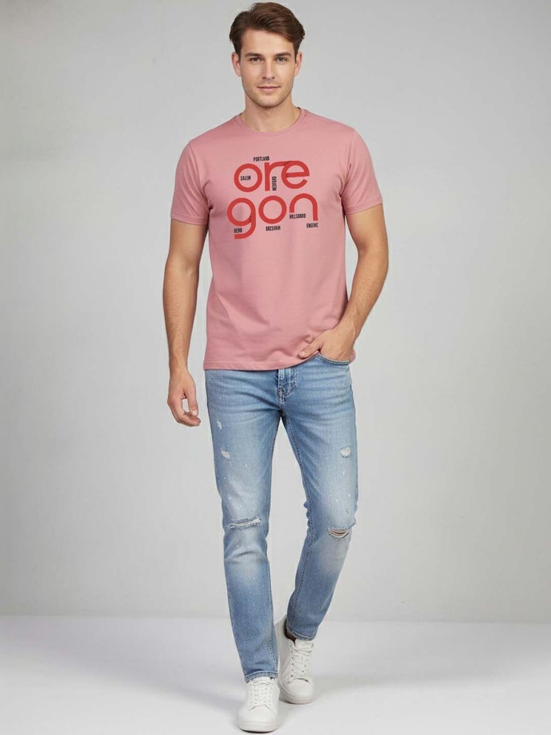 Greylongg Men Typography Printed T-shirt