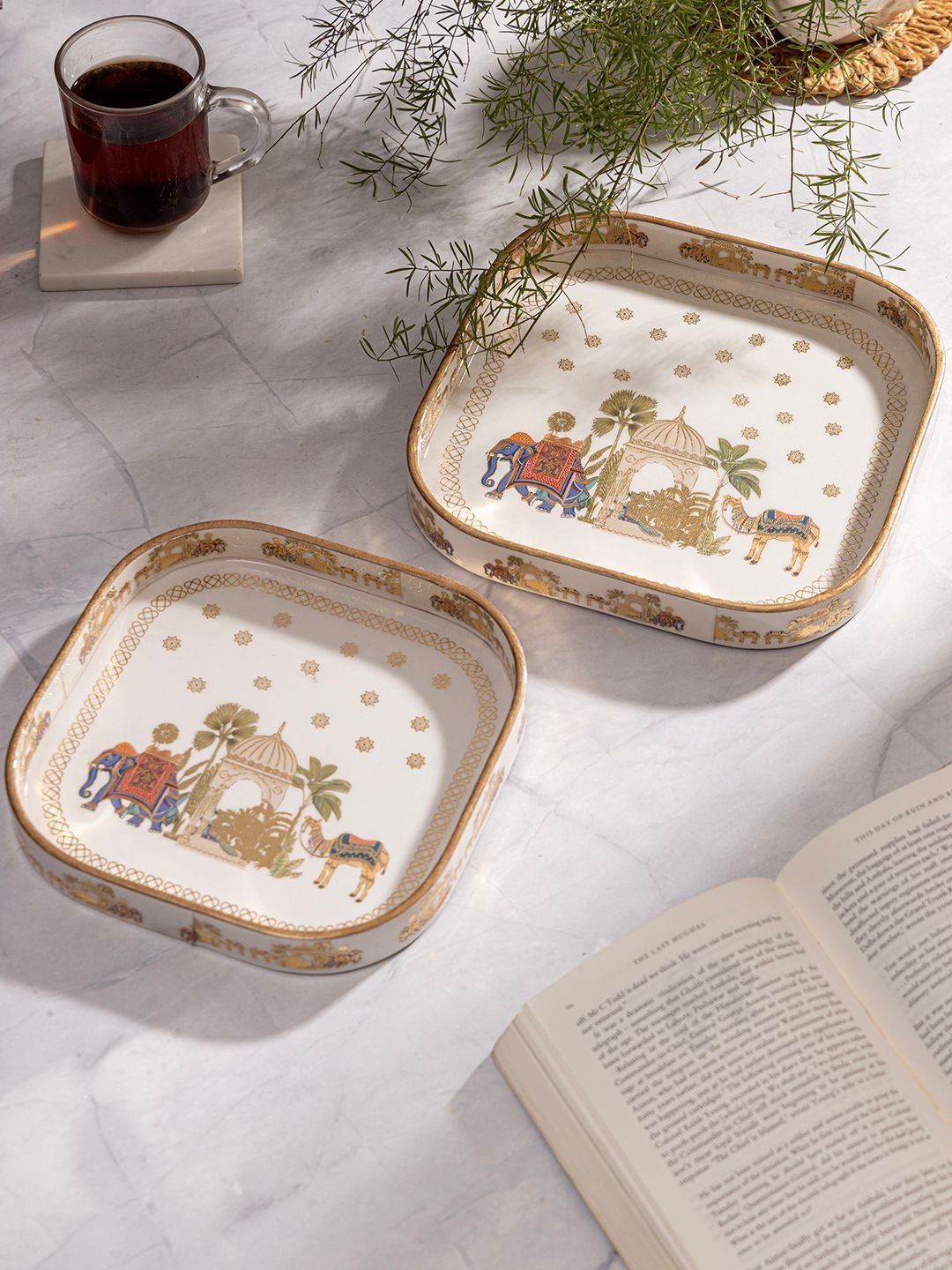 DULI Multicoloured 2026 Ceramic 2 Pieces Serving Tray