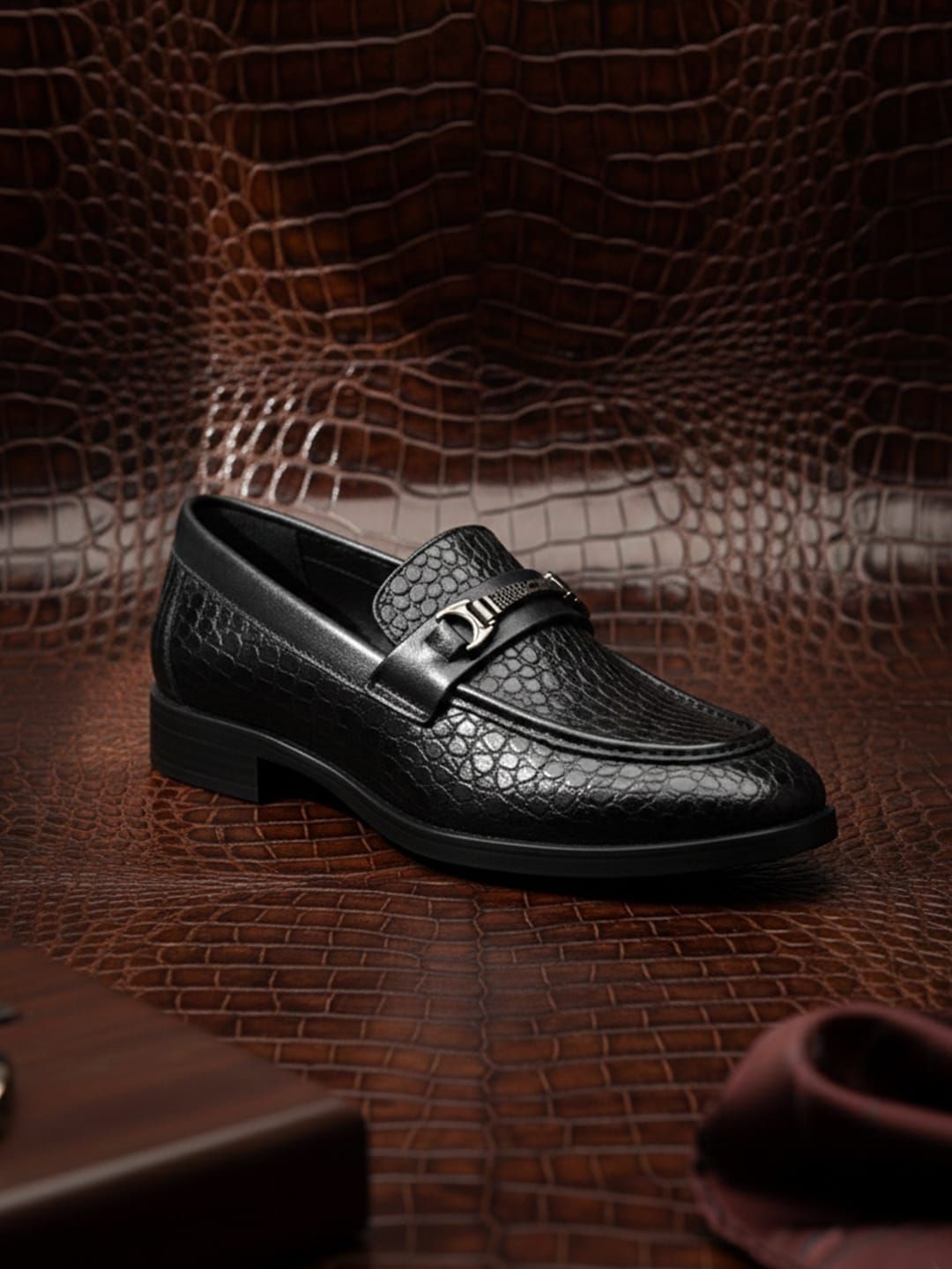 House of Pataudi Men Square Toe Slip-On Loafers Formal Shoes