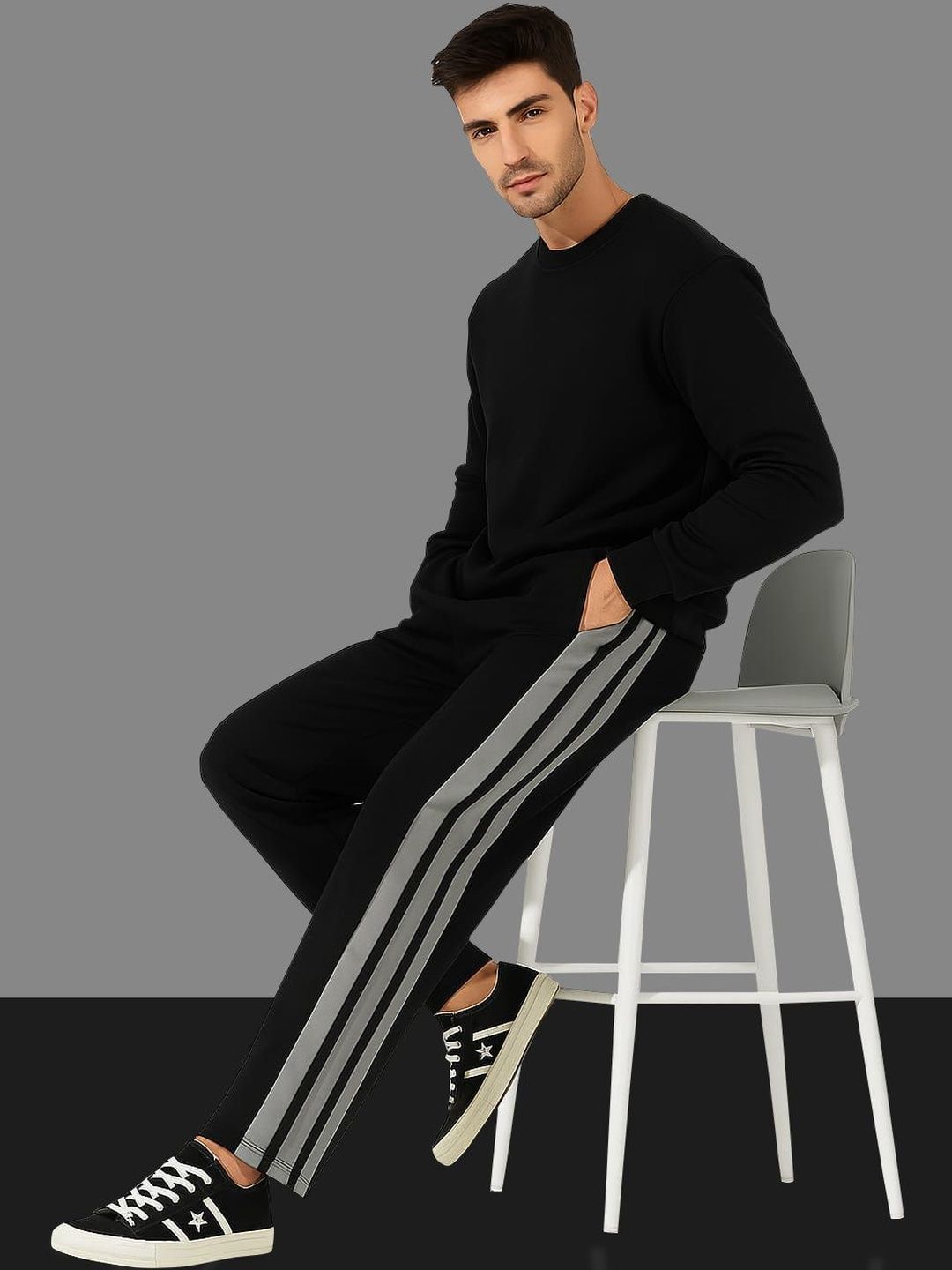 culish Men Regular Fit Striped Training Track Pants
