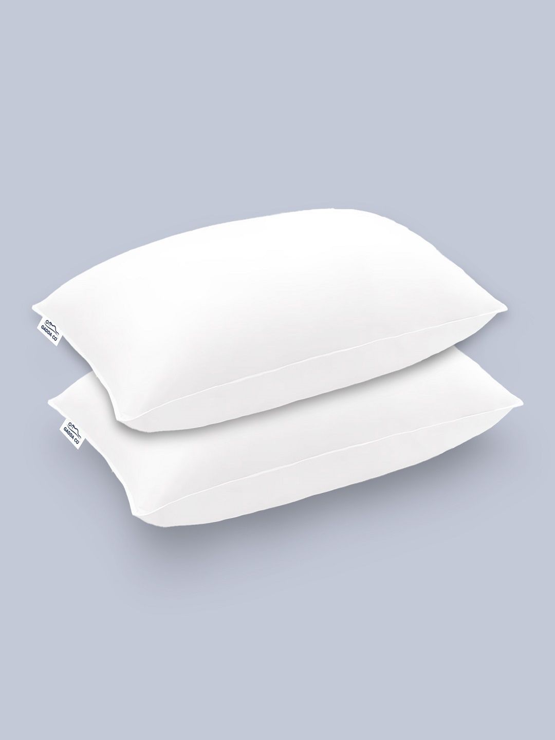 GADDA CO White Set of 2 Fibre Filled Cotton Breathable Sleep Pillow