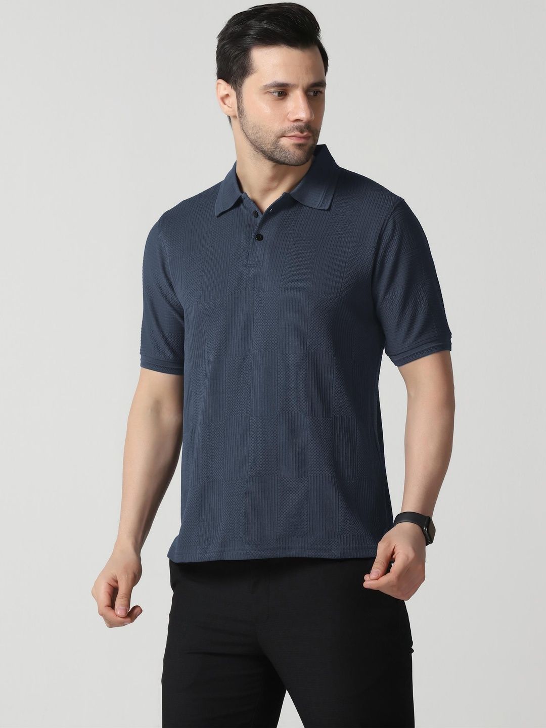 The Roadster Lifestyle Co. Self Design Polo Collar Tshirt
