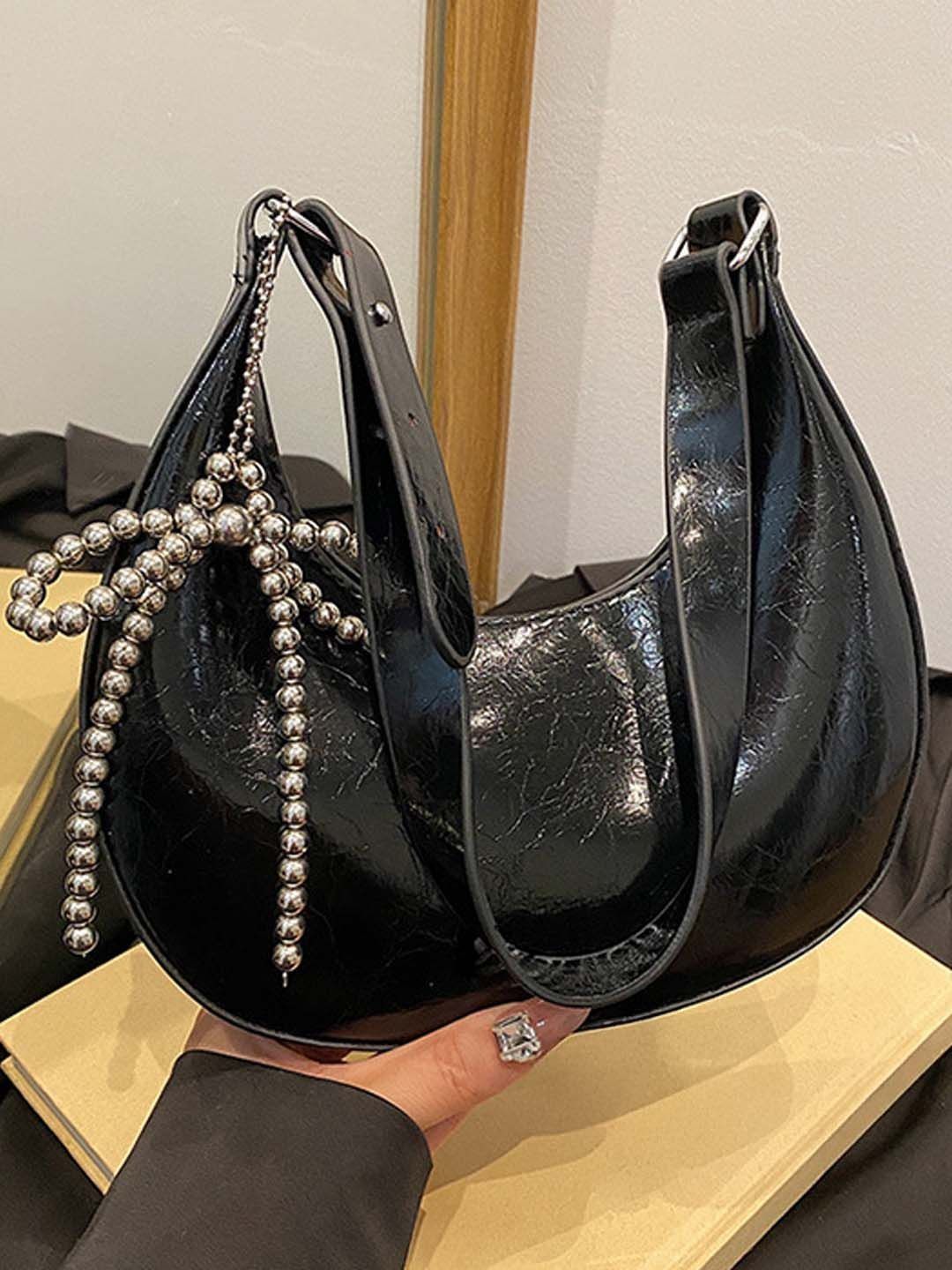 Lara Karen Textured Half Moon Shoulder Bag