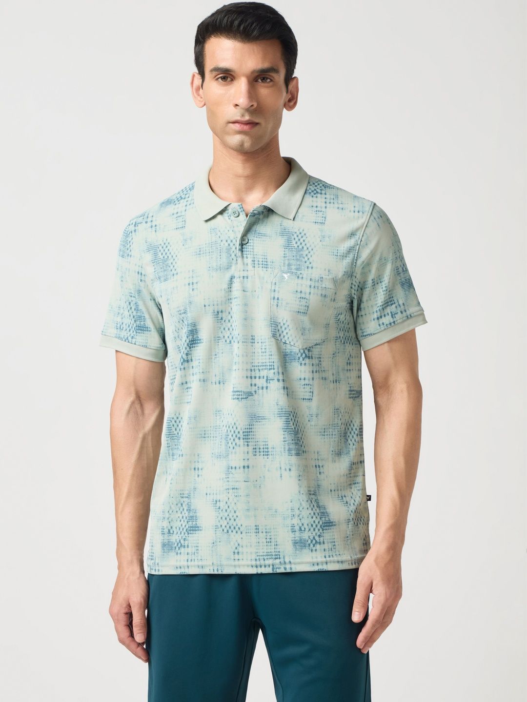 Technosport Men Printed Polo Collar Slim Fit T-shirt