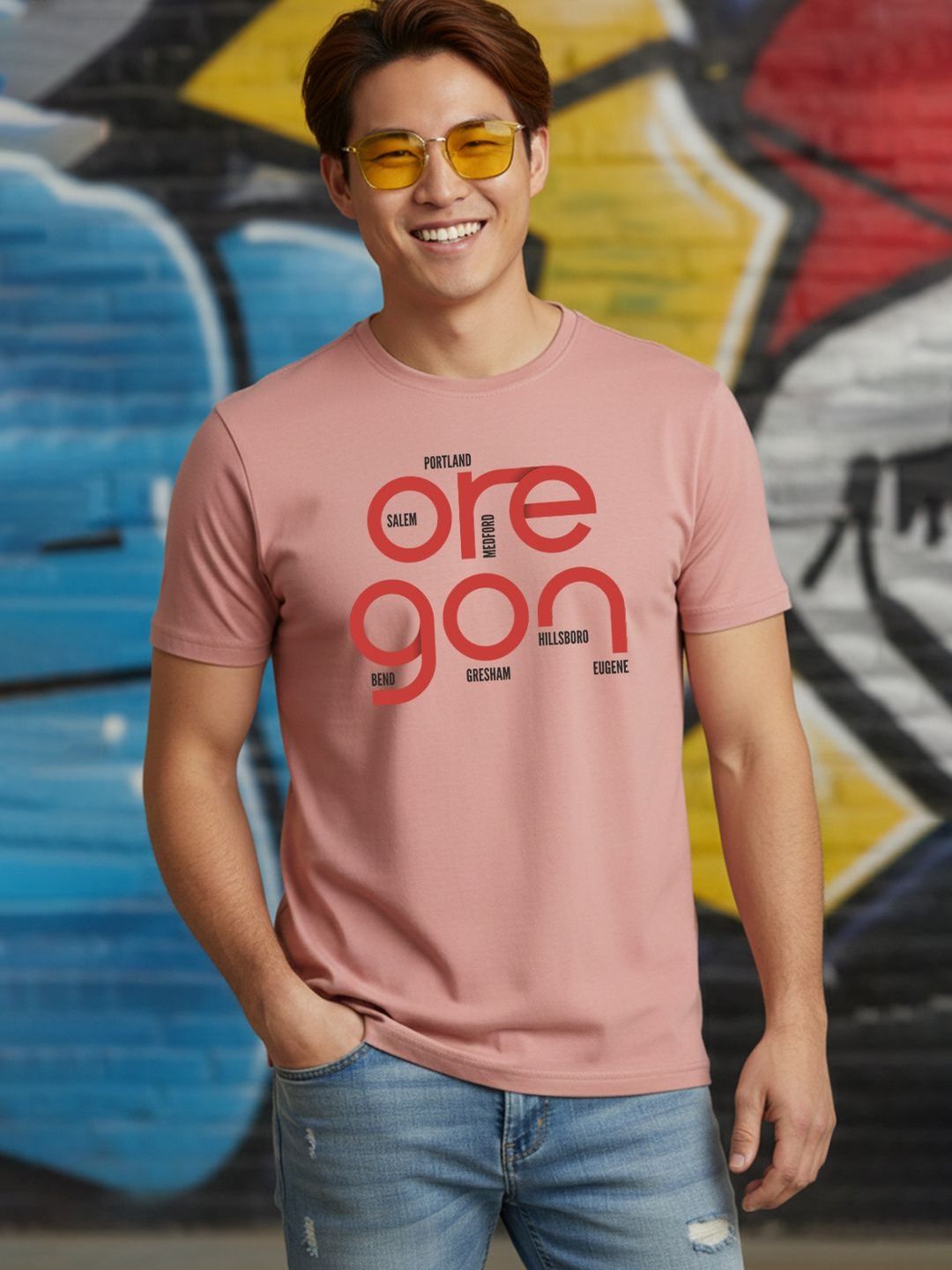 Greylongg Men Typography Printed T-shirt