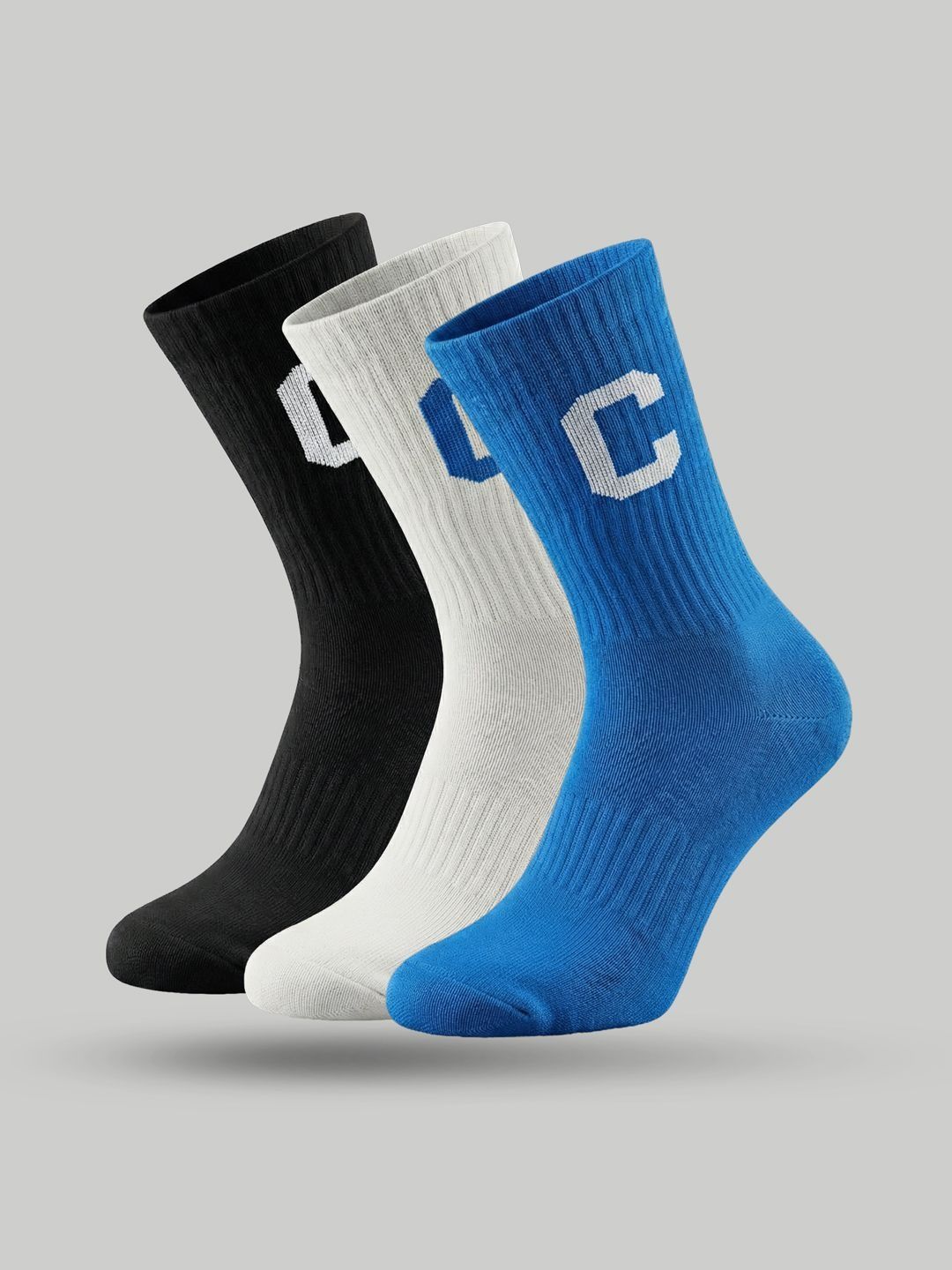 XYXX Men Pack of 3 Cotton Assorted Patterned Above Ankle Socks