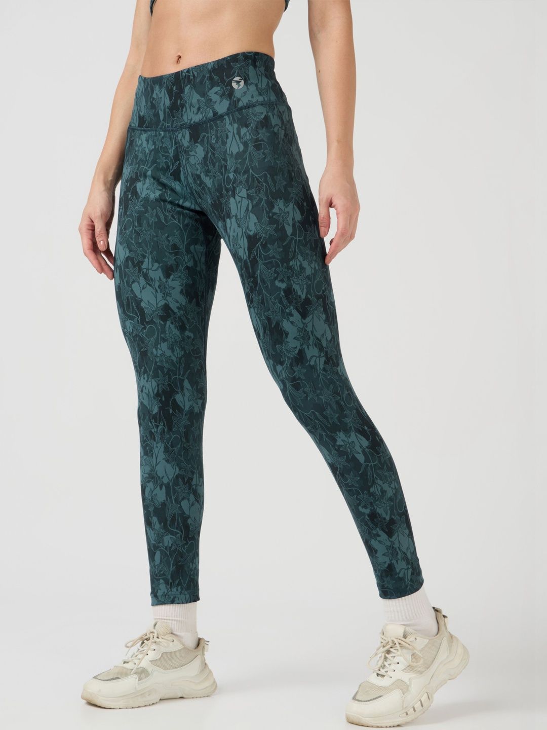 Technosport Technosport Slim-Fit Printed Rapid Dry Workout Wear Sports Tights