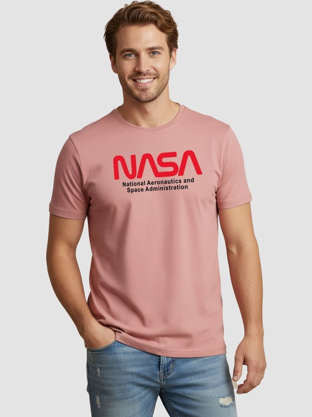 Greylongg Men Brand Logo Printed T-shirt