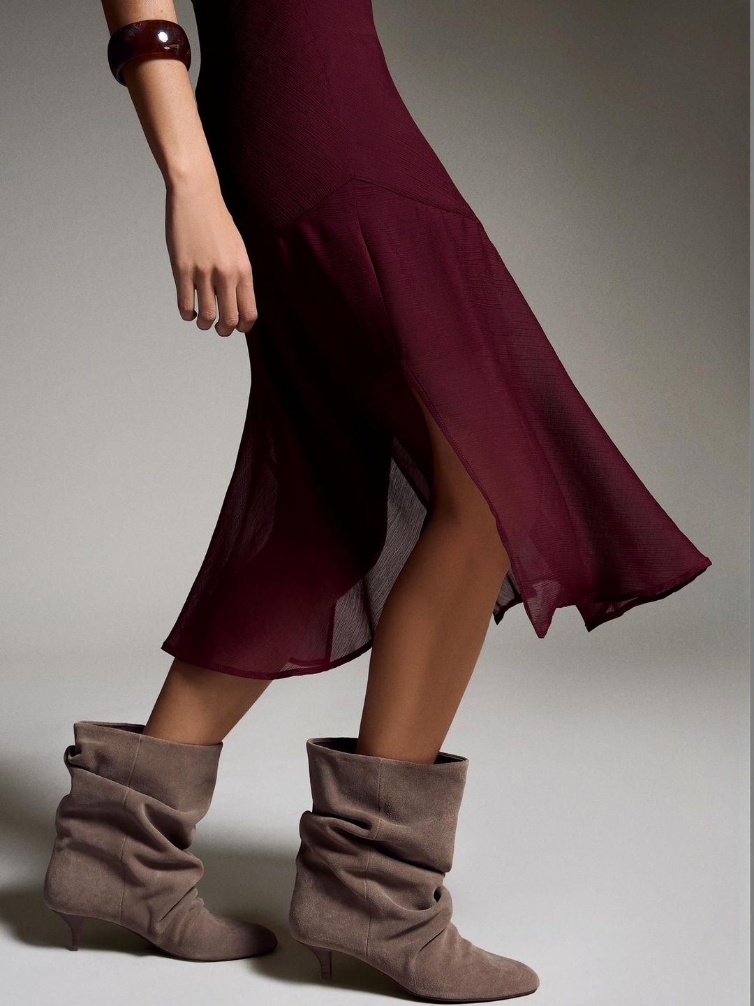 Scarf chiffon midi dress