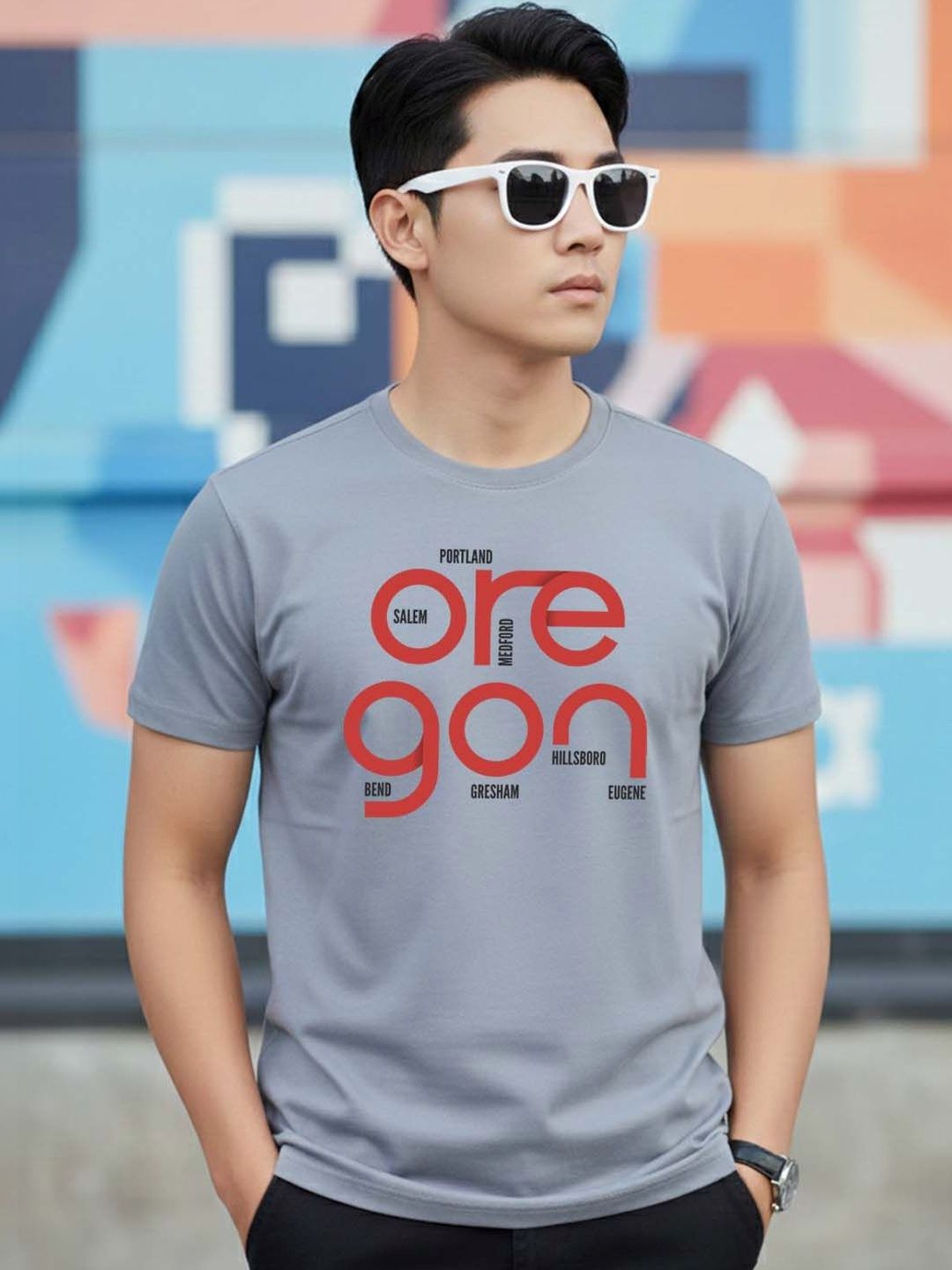Greylongg Men Typography Printed T-shirt