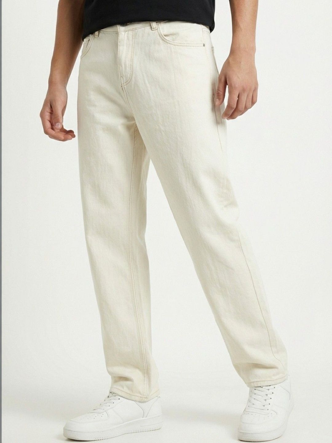 Men Relaxed Fit Mid-Rise Jeans HERE&NOW Men Classic Relaxed Fit Mid-Rise Jeans