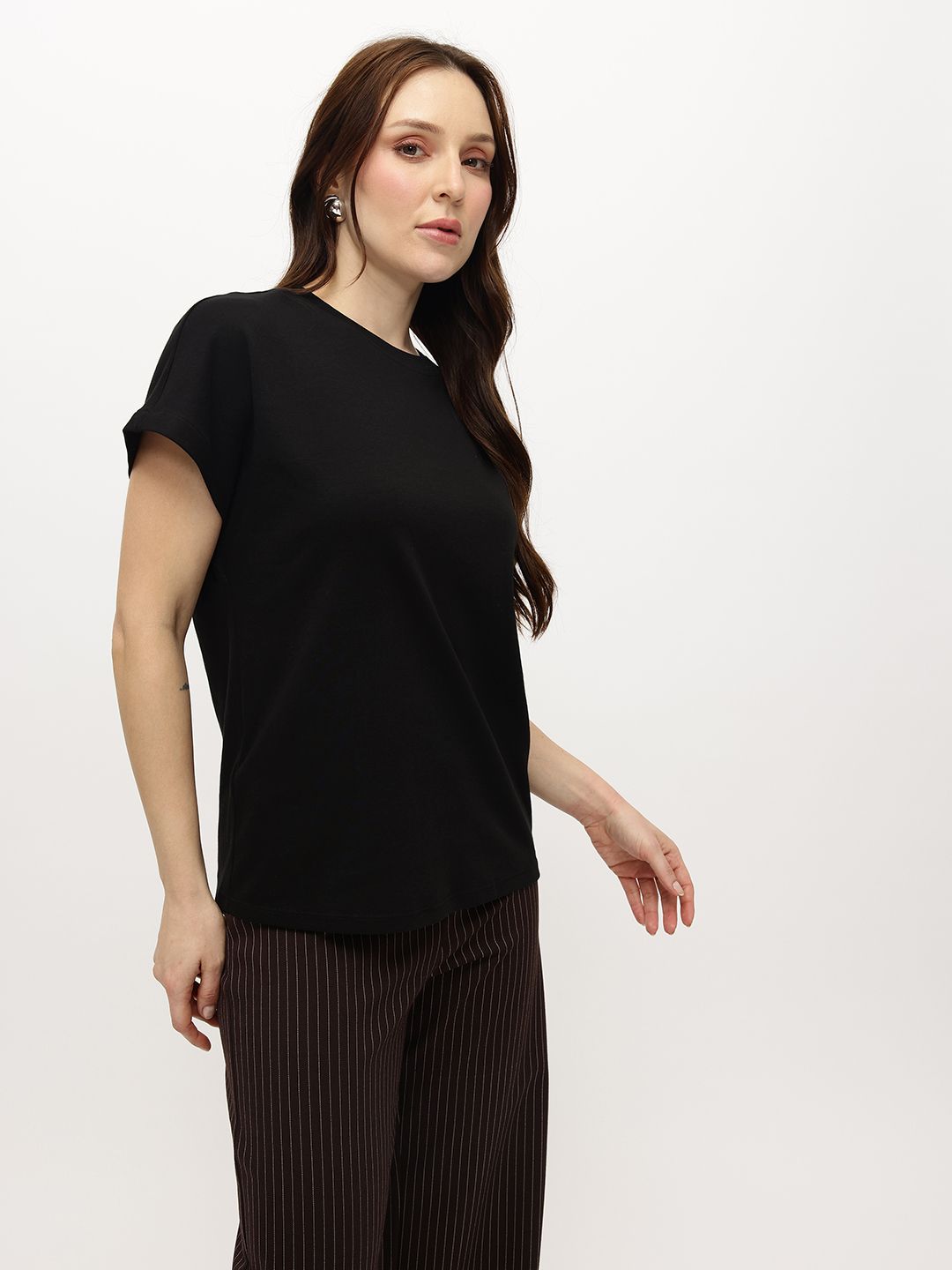 Extended Sleeves Pure Cotton T-shirt