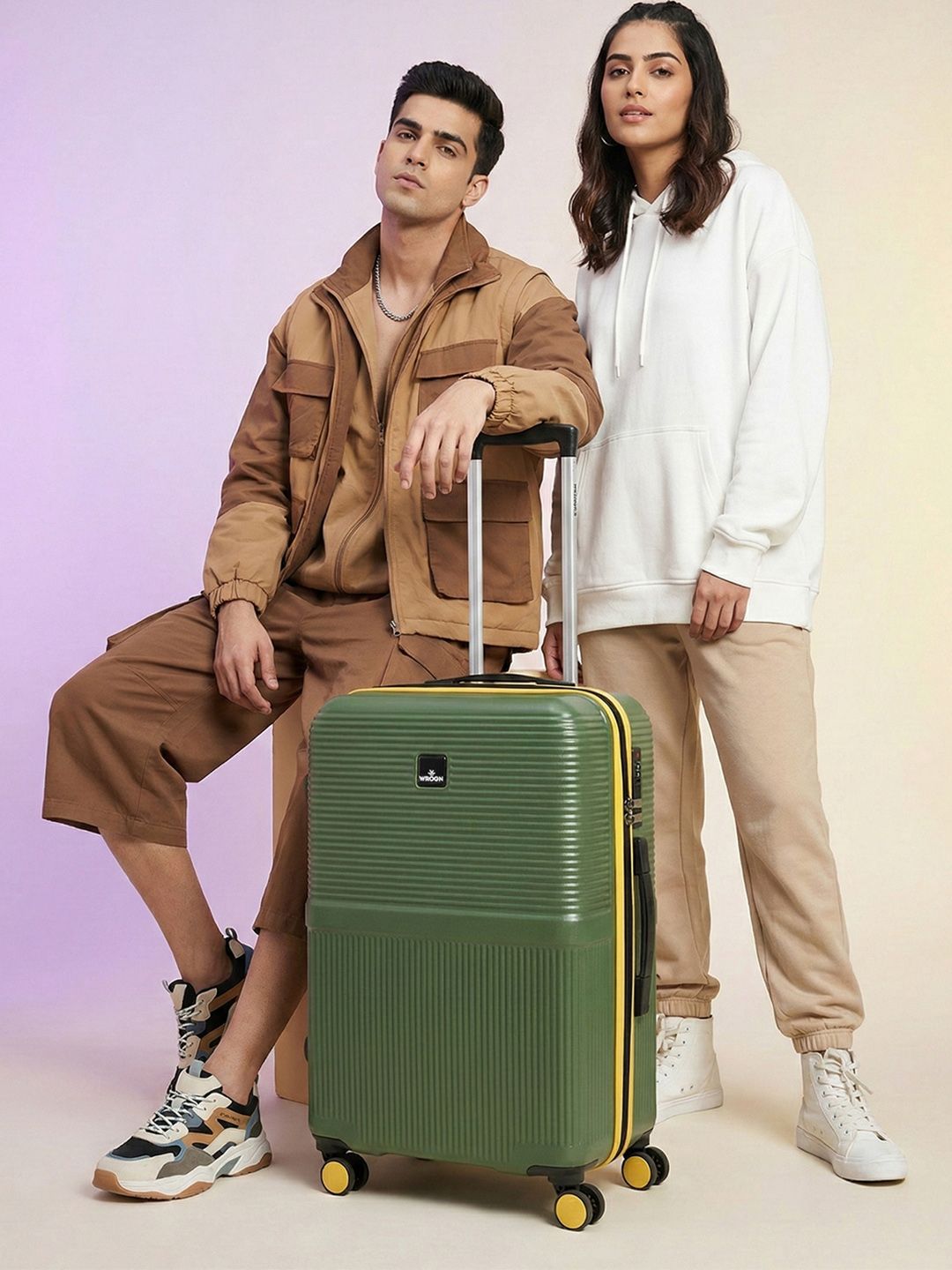 WROGN Textured Hard Medium Suitcase Trolley Bag- 51-100L