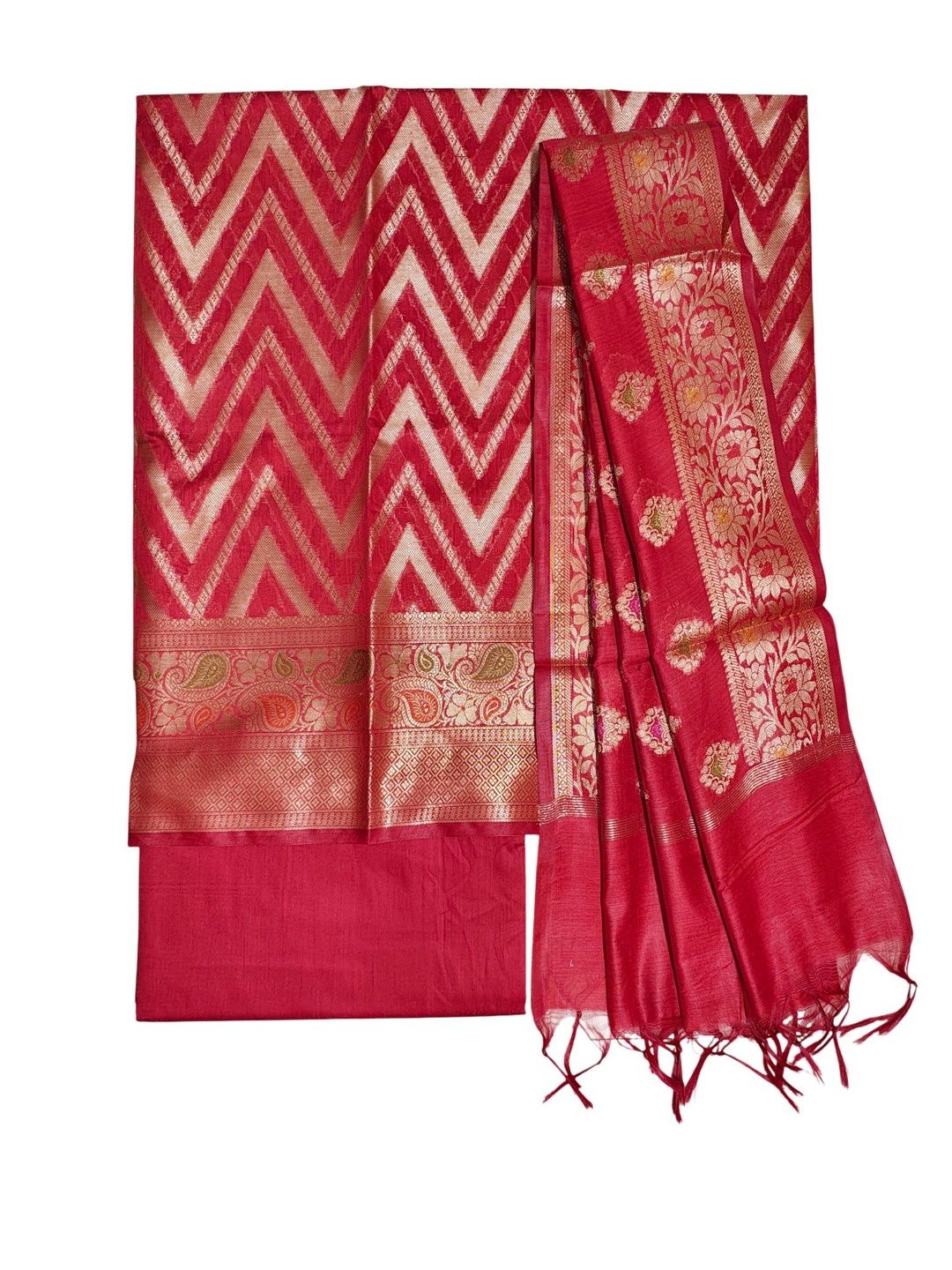 ivikta Art Silk Unstitched Kurta Fabric Bottom Fabric and Dupatta