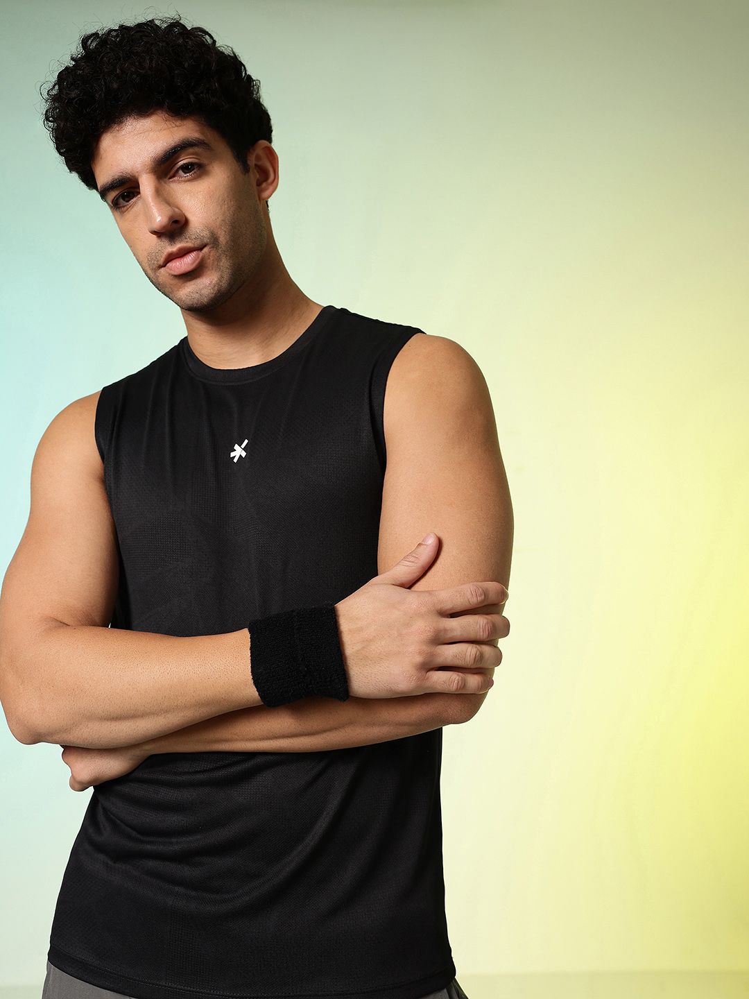 HRX by Hrithik Roshan Sleeveless Rapid-Dry Brand Logo Training T-shirt