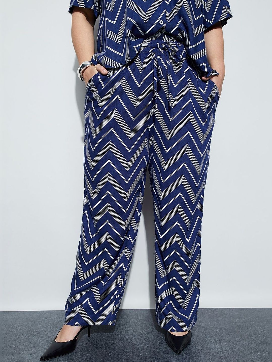 Nexus by Lifestyle Plus Size Women Printed Easy Wash Trousers