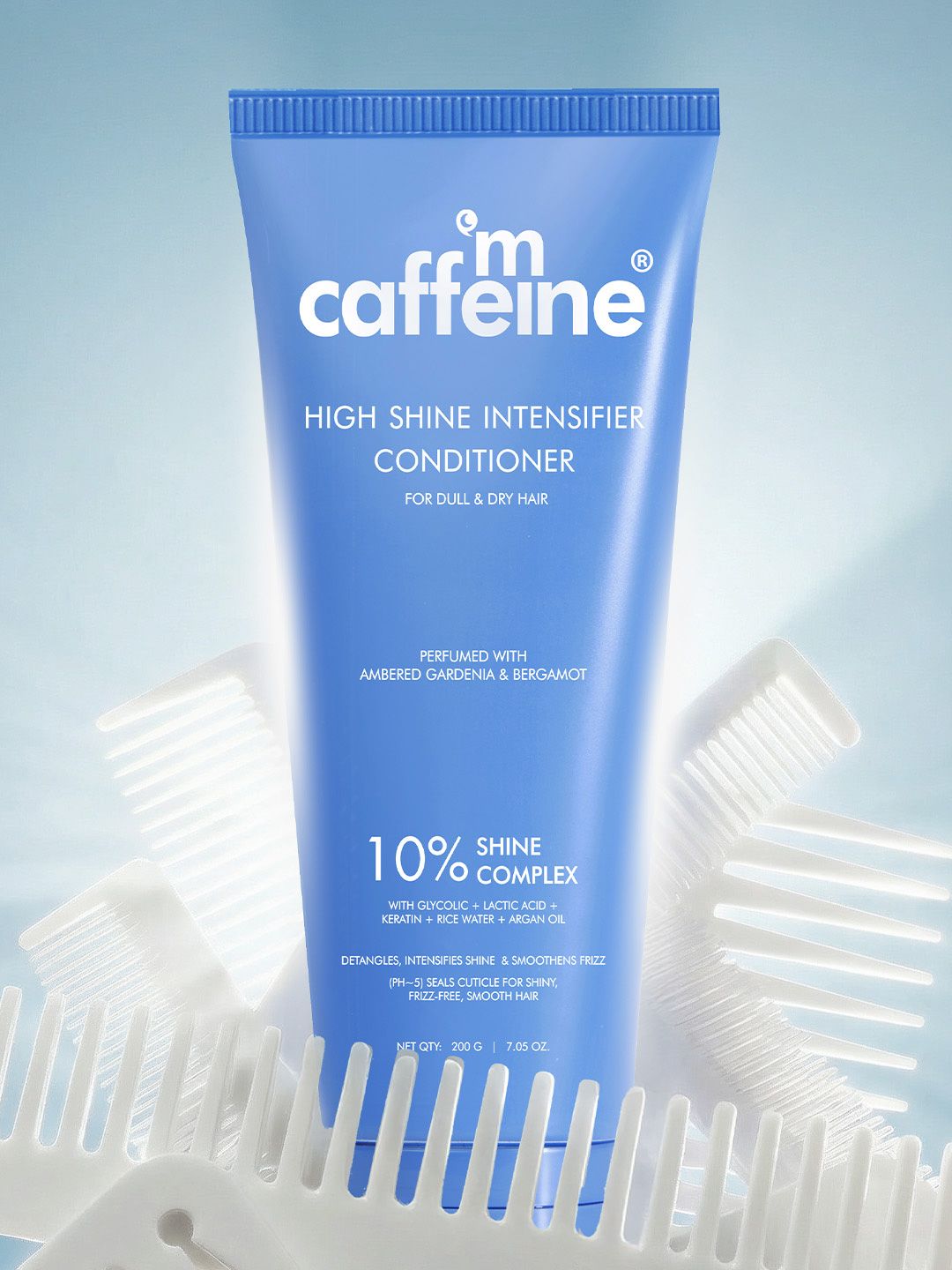 MCaffeine Glossy Hair Conditioner 10% Shine Complex Shinier Hair 48Hr Anti Frizz 200 G
