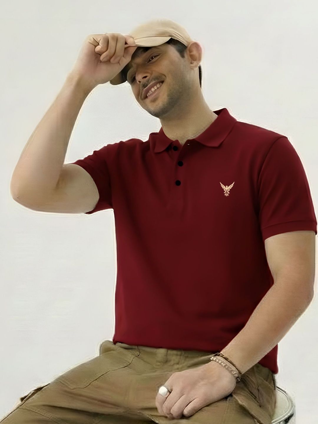 ENITOR Men Brand Logo Polo Collar T-shirt