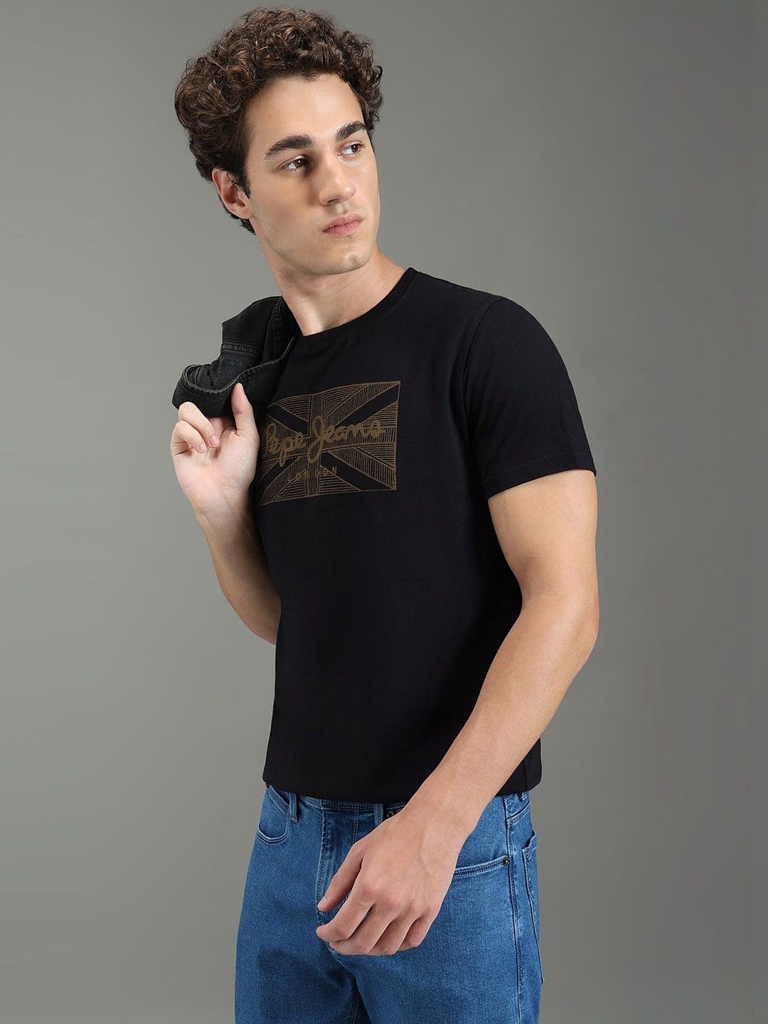 Pepe Jeans Men Printed Pure Cotton Slim Fit T-shirt