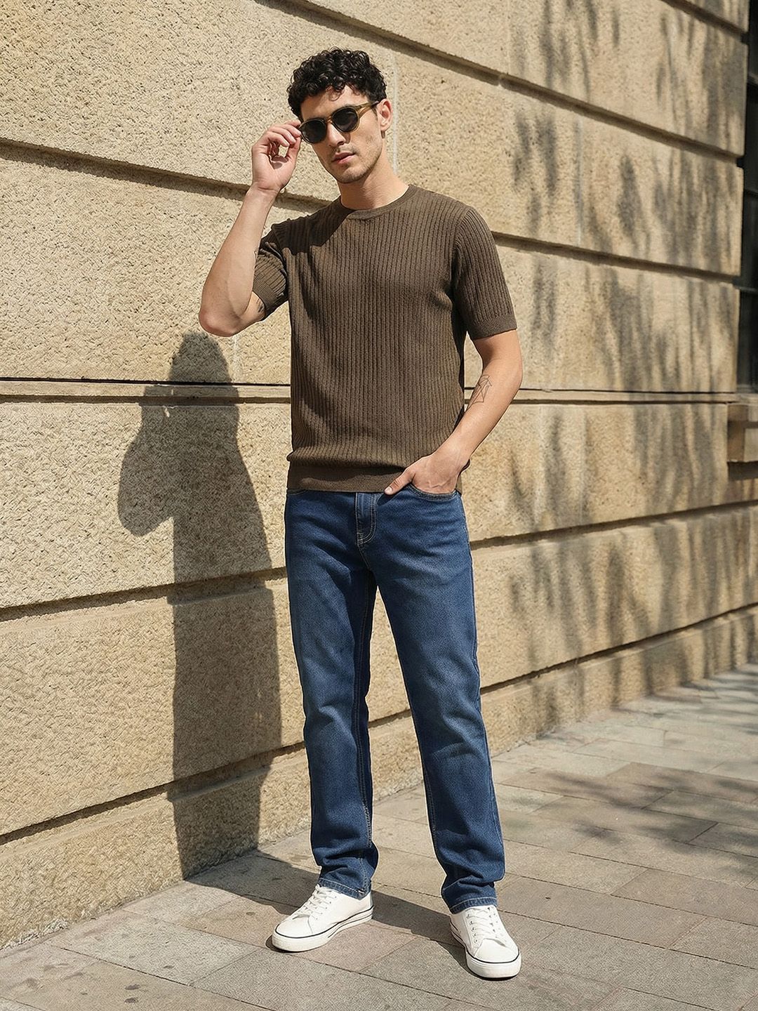 The Roadster Life Co. Men Mid-Rise Light Fade Stretchable Regular Fit Jeans