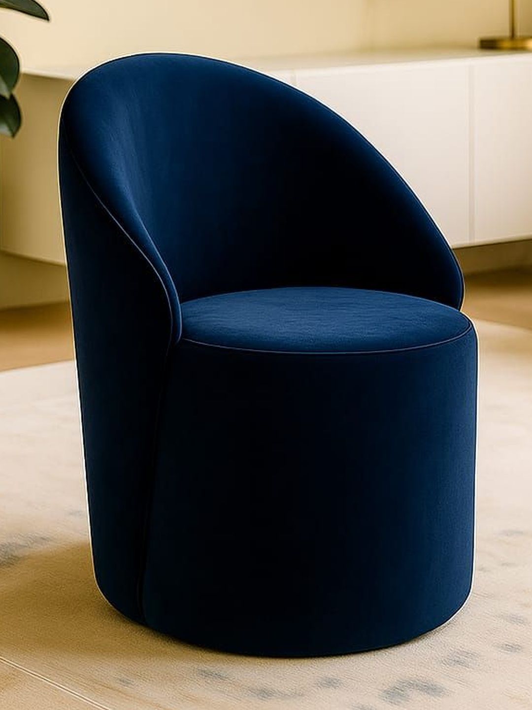 JAICO Blue Round Ottomans