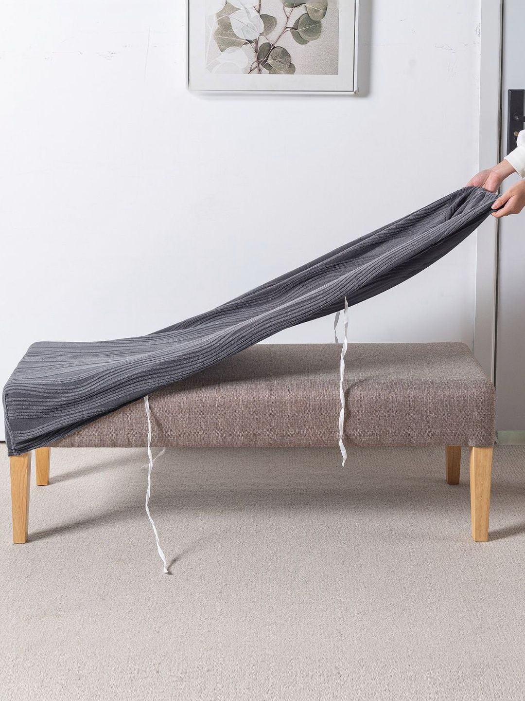 HOKIPO Nestiva Series Grey Knitting Sofa Bench Covers