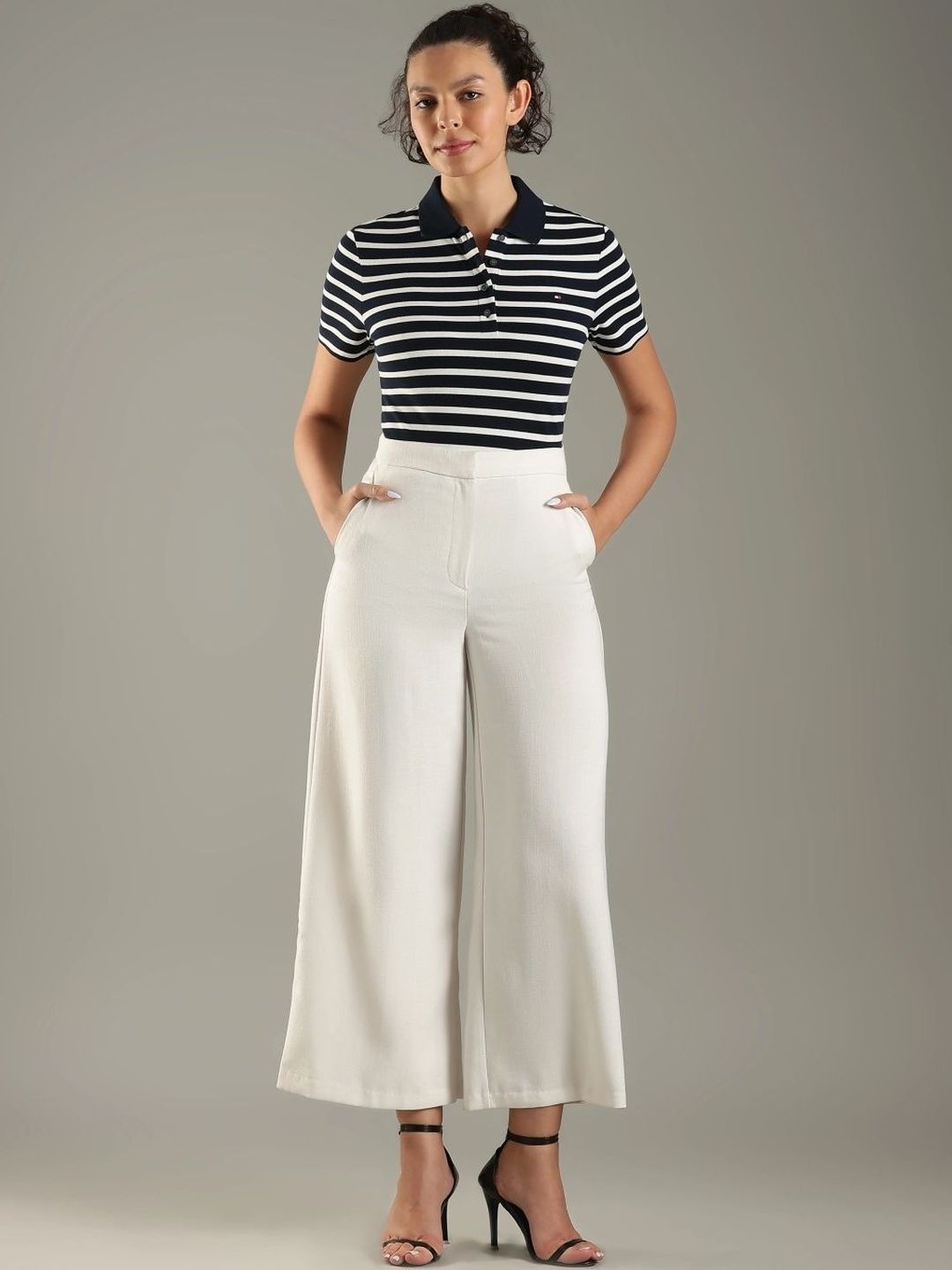 Striped Polo Collar Slim Fit T-shirt