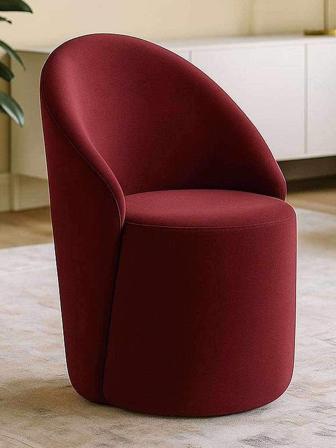 JAICO Maroon Round Ottomans