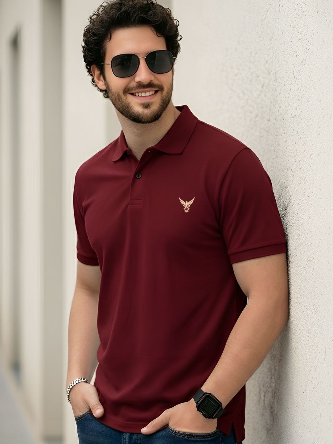 ENITOR Men Brand Logo Polo Collar T-shirt