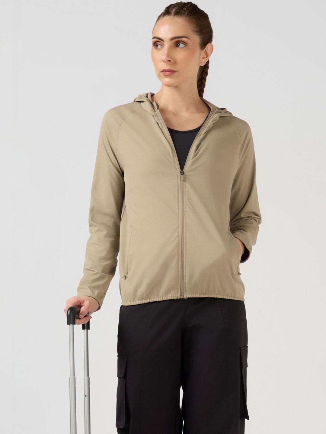 Technosport Slim Fit Lightweight Hooded Open Front Jacket