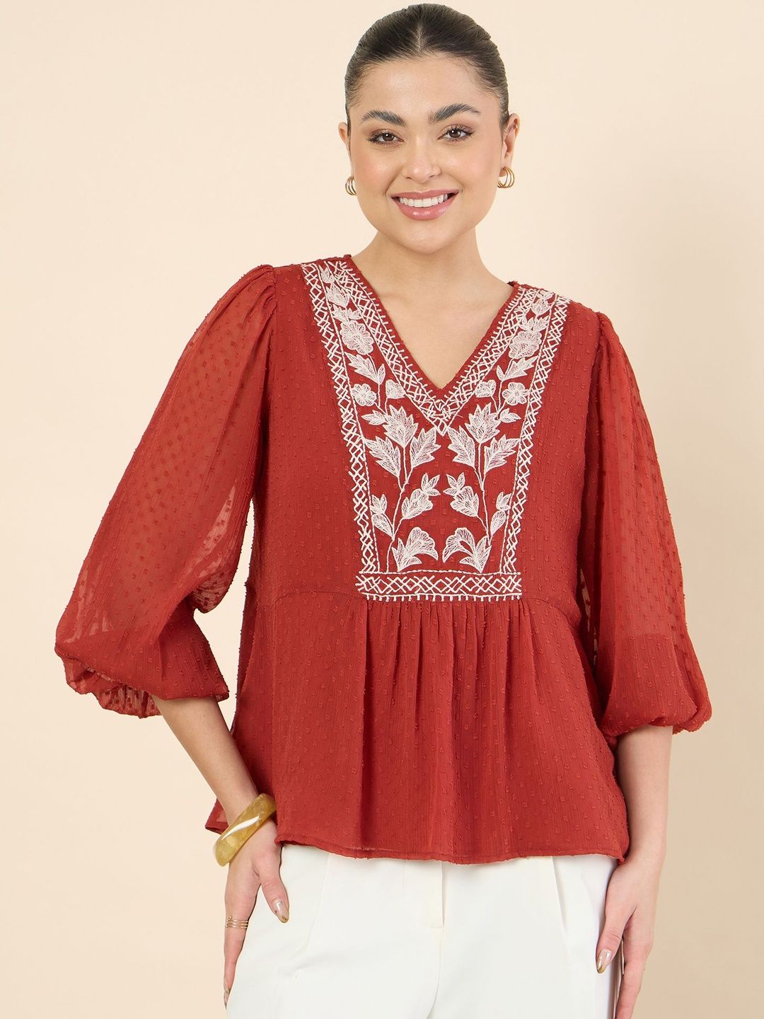Embroidered Top Antheaa Embroidered Top
