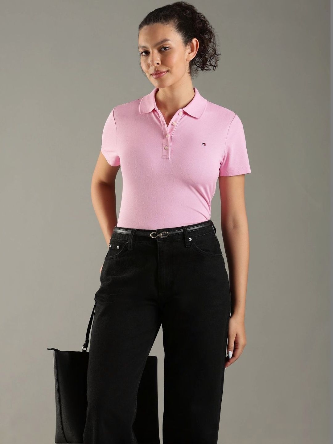 Brand Logo Polo Collar Slim Fit T-shirt